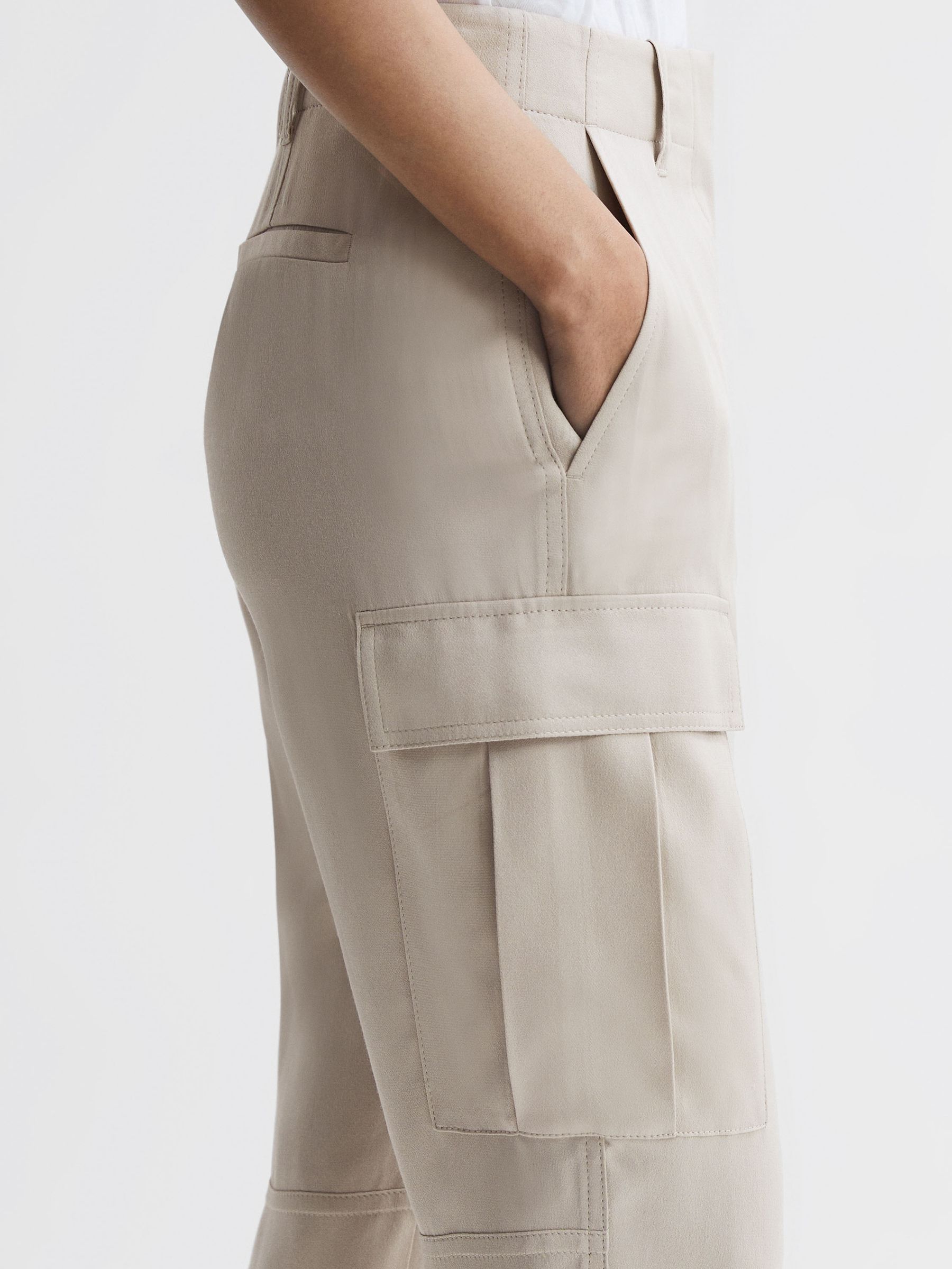 Petite Tapered Combat Trousers in Stone - Image 4 of 6