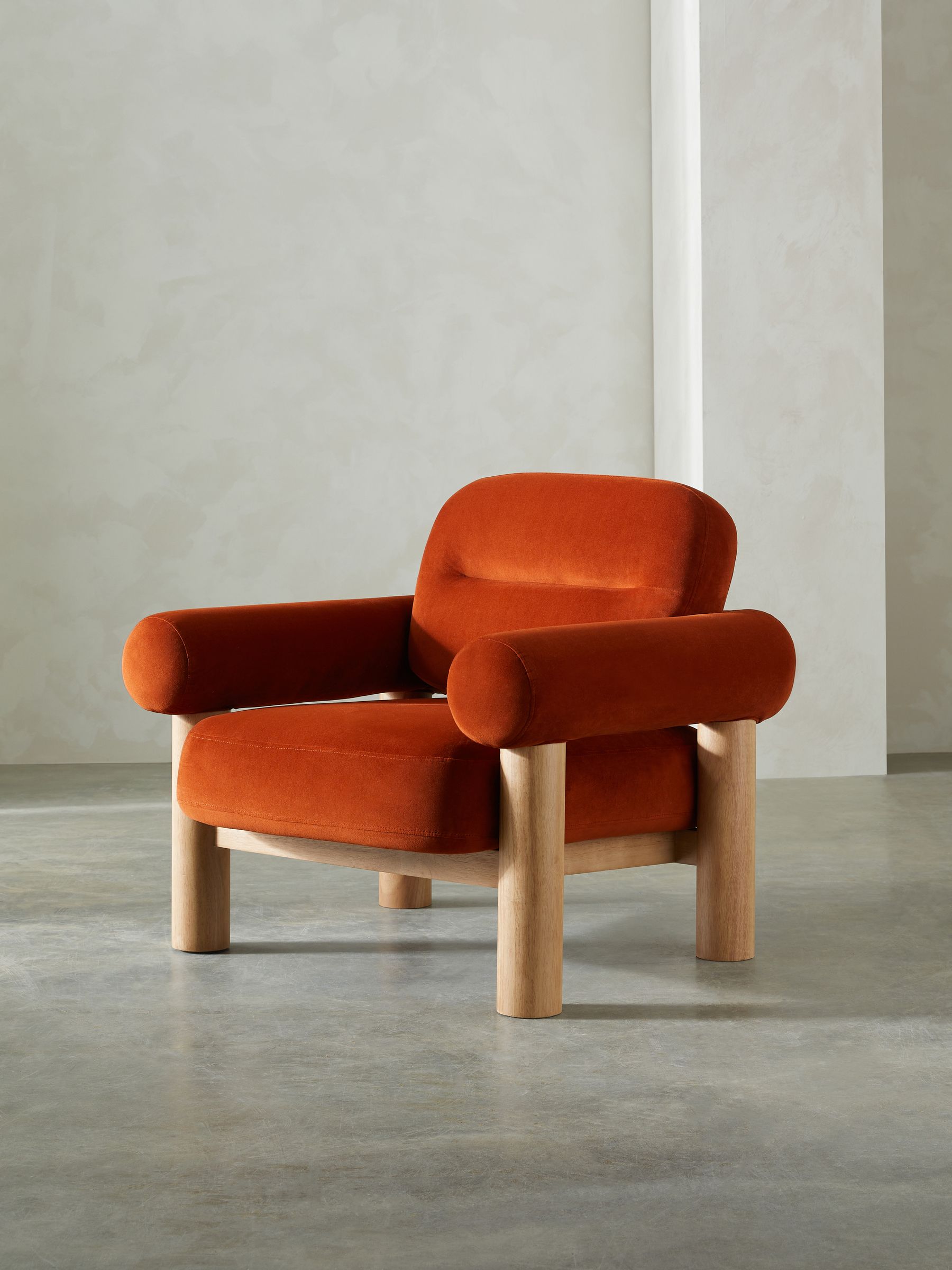 Maxton Chair in Velvet Cinnamon Orange - Image 1 of 5