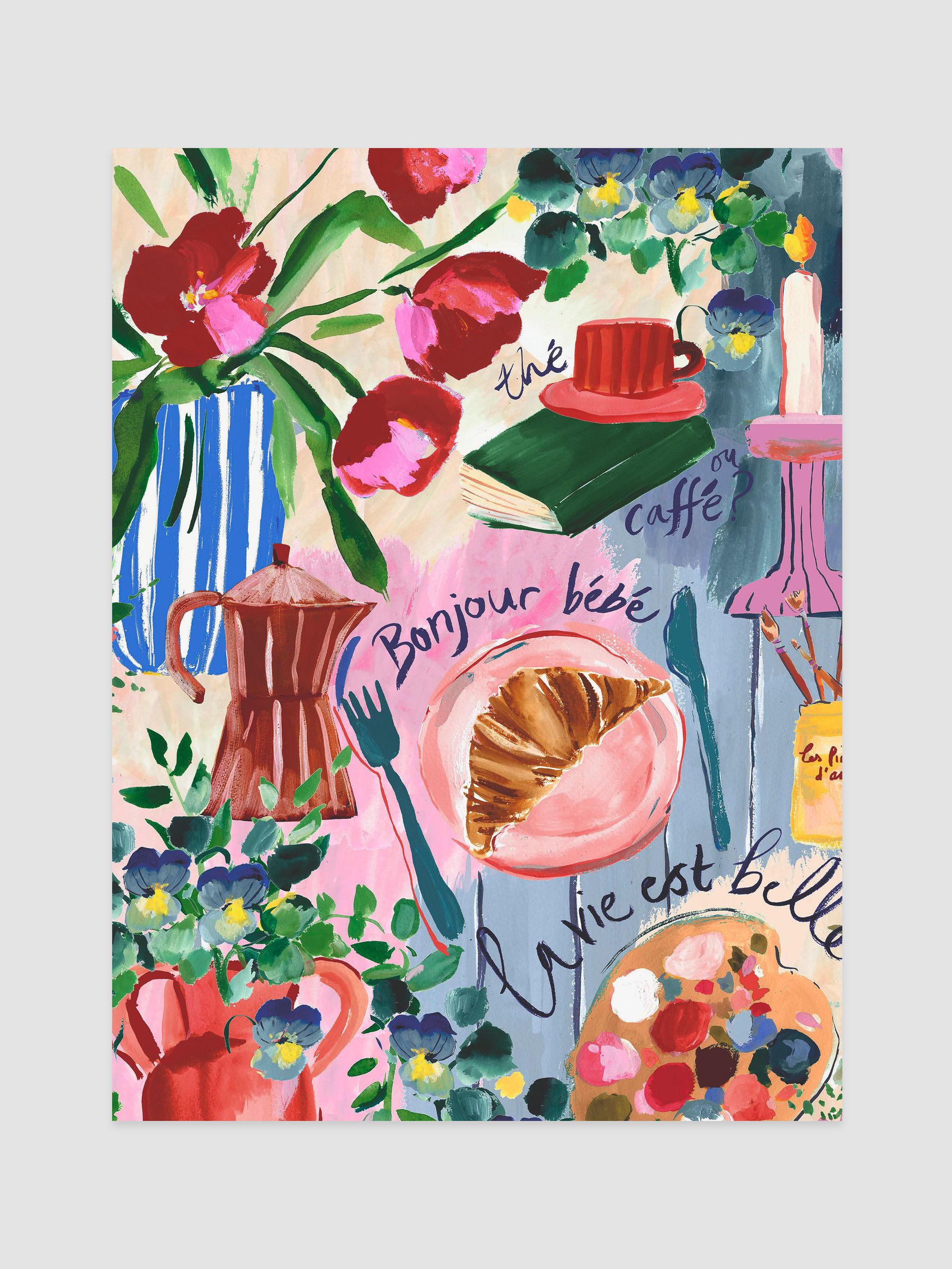 Multi Bonjour Bebe Wood Framed Print Wall 53 x 73cm Art - Image 2 of 4 Multi Bonjour Bebe Wood Framed Print Wall 53 x 73cm Art - Image 2 of 4