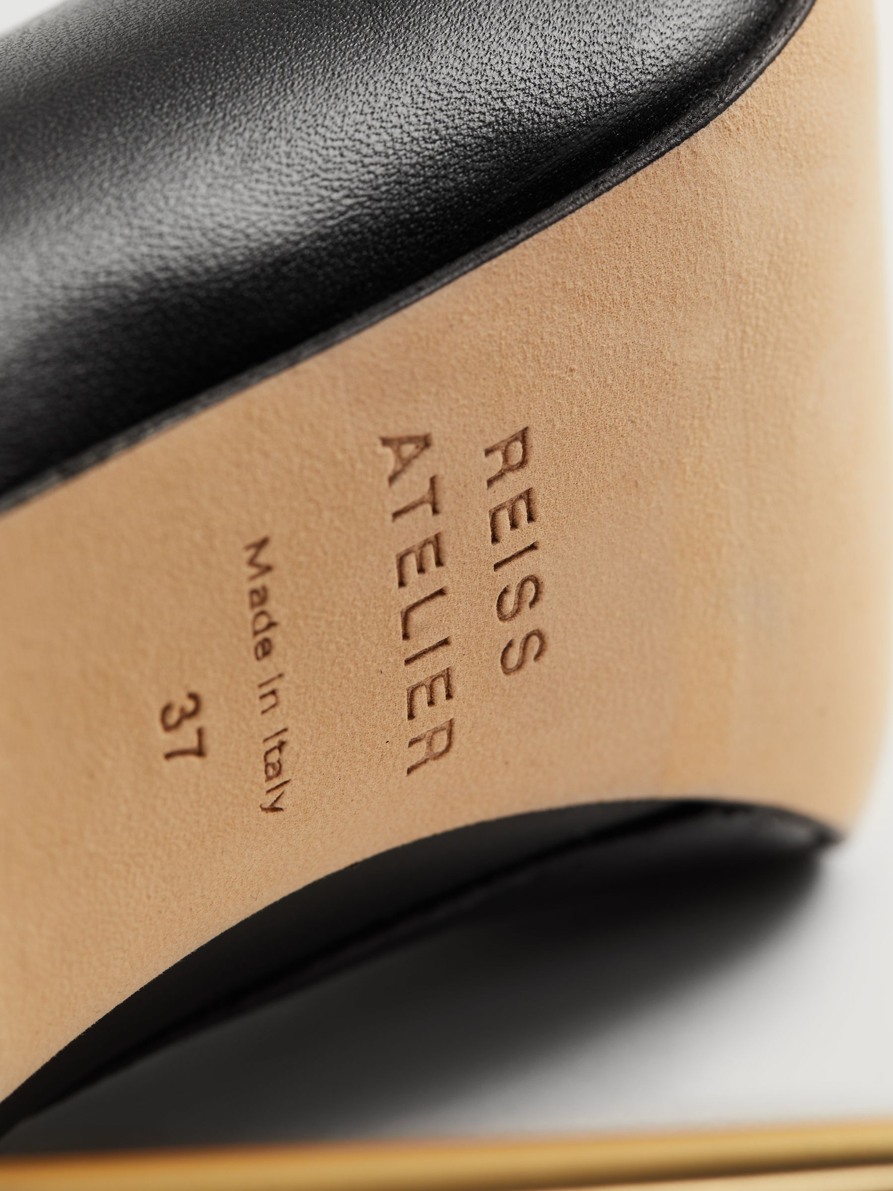Italian Leather Strappy Heels in Black - Image 8 of 8