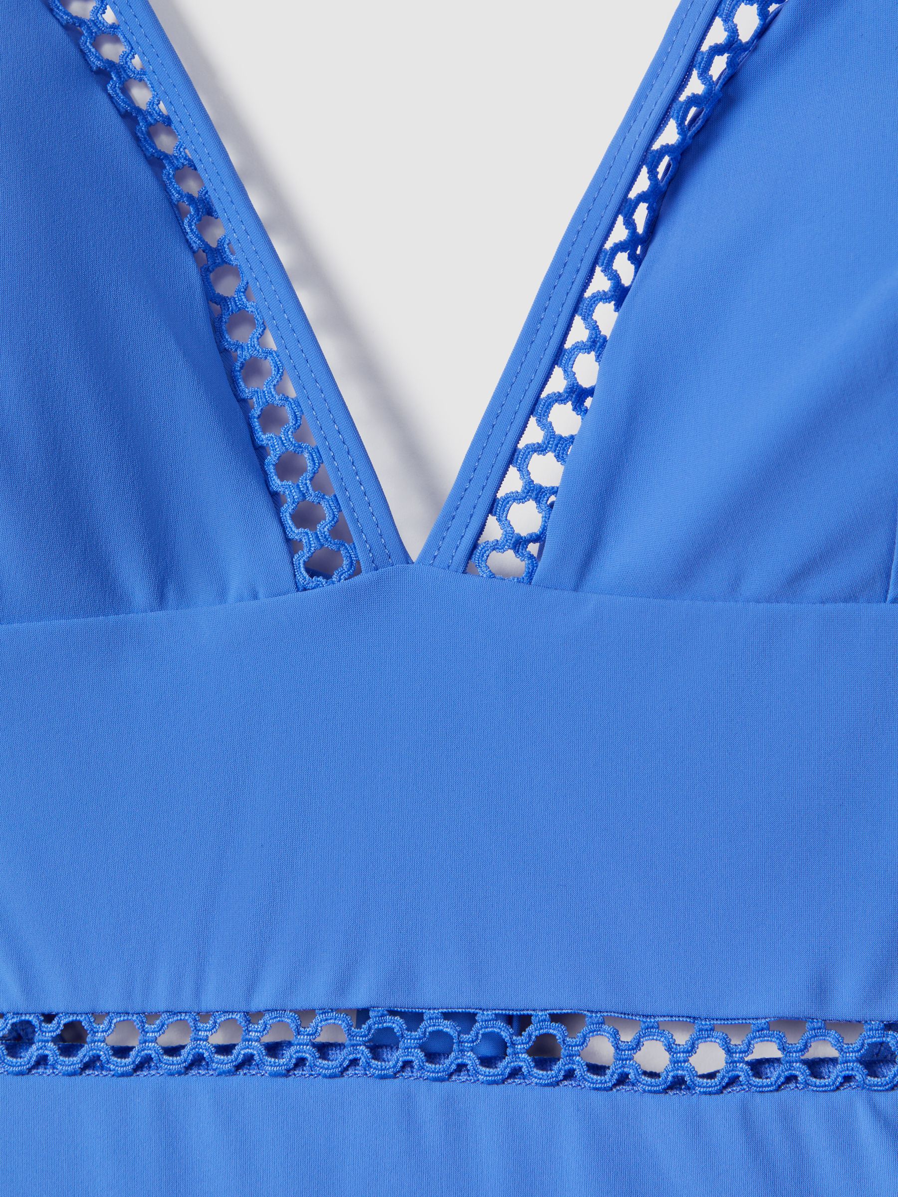 Rita Light Blue Lattice Halter Neck Swimsuit - Image 6 of 6