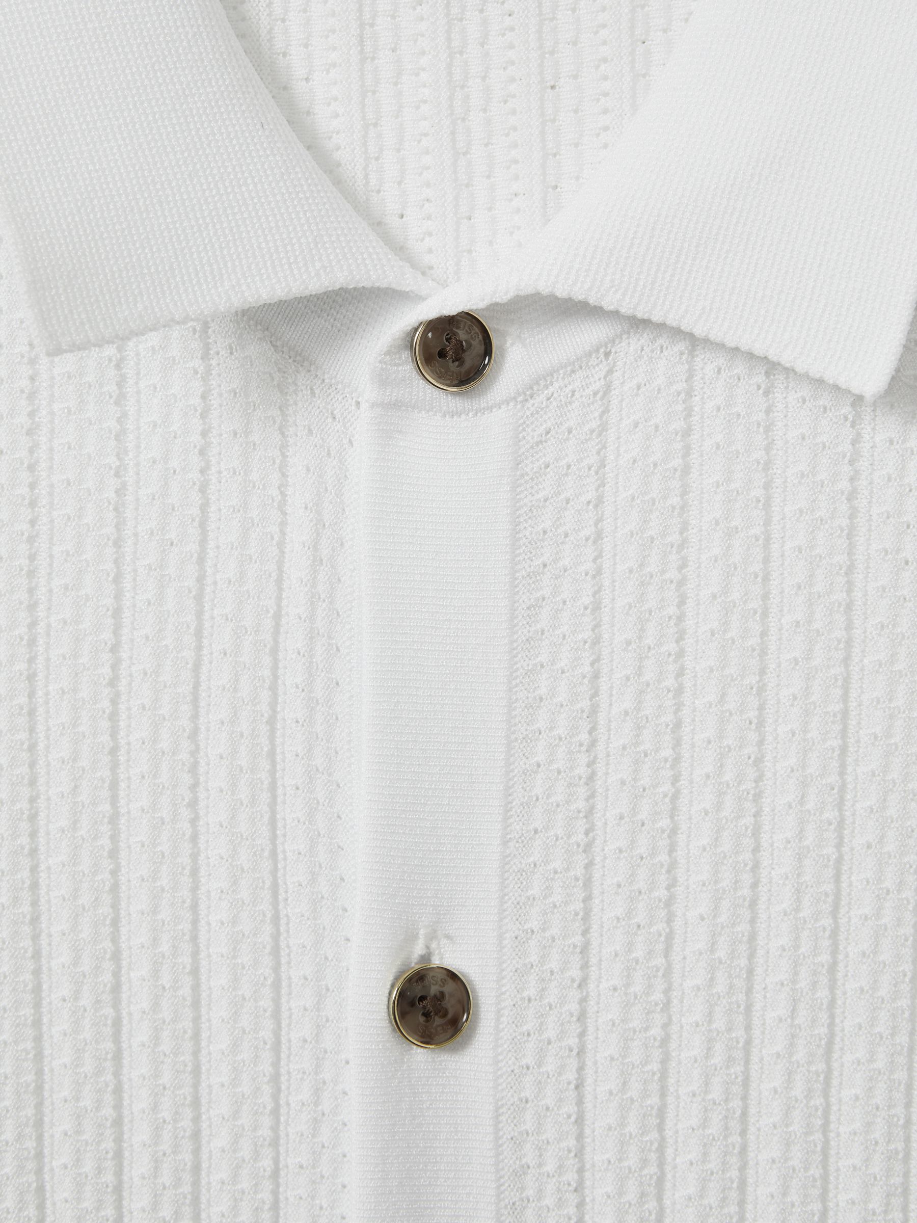 Textured Knitted Shirt in Optic White - Image 6 of 6