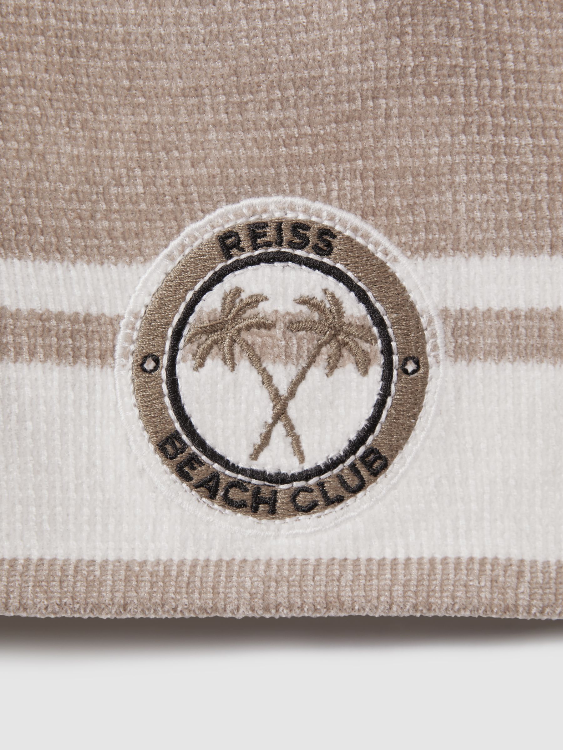 Senior Velour Drawstring Shorts in Taupe/Optic White - Image 4 of 4