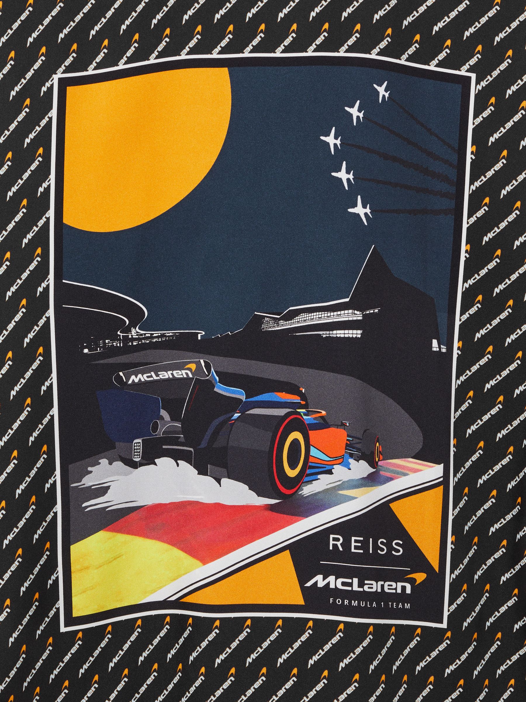 McLaren F1 Silverstone Exclusive Cuban Collar Shirt in Black Multi - Image 7 of 8