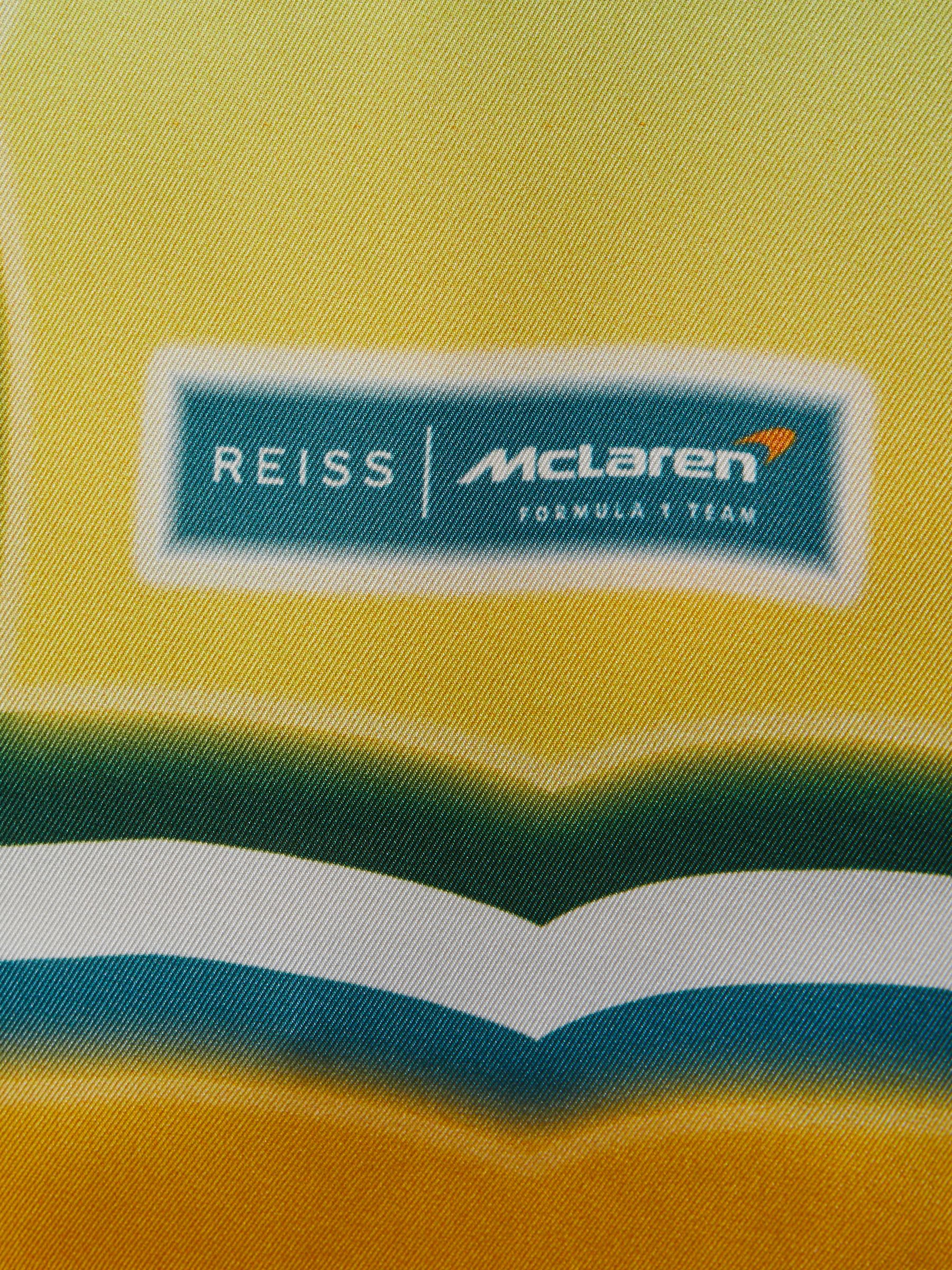 McLaren F1 Ombre Print Cuban Collar Shirt in Green Multi - Image 8 of 9