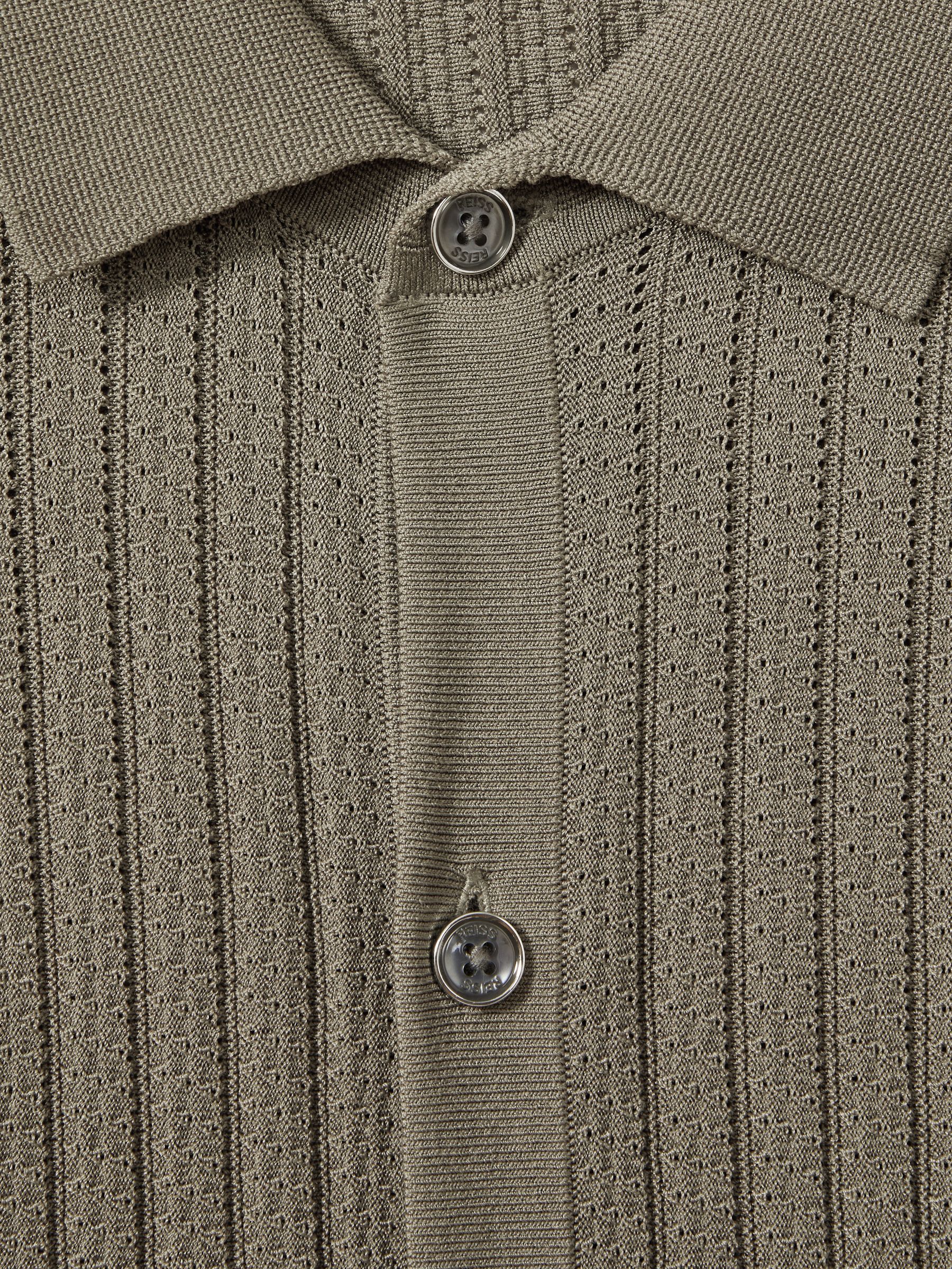 Textured Knitted Shirt in Sage - Image 5 of 5