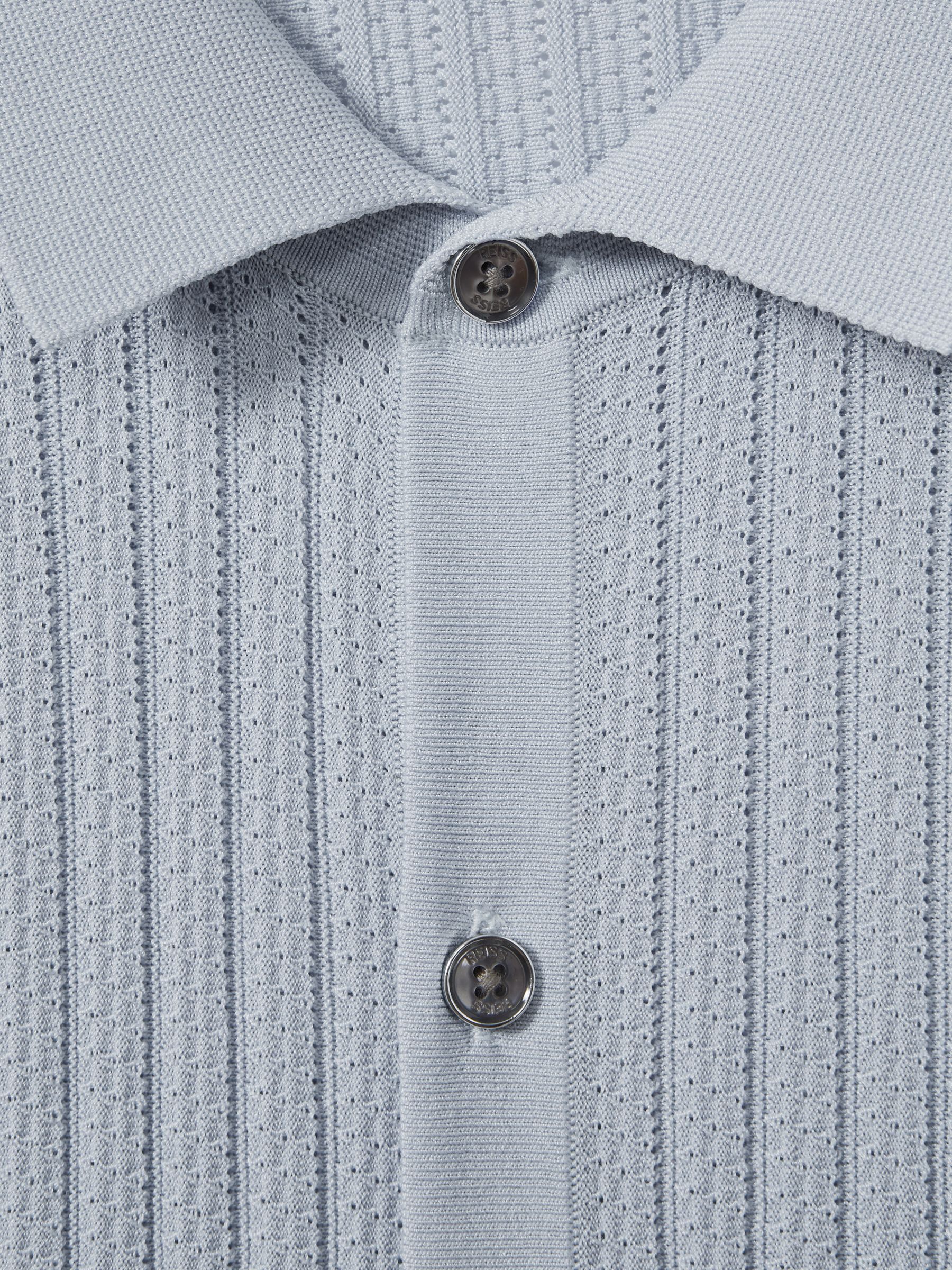 Textured Knitted Shirt in Soft Blue - Image 6 of 6