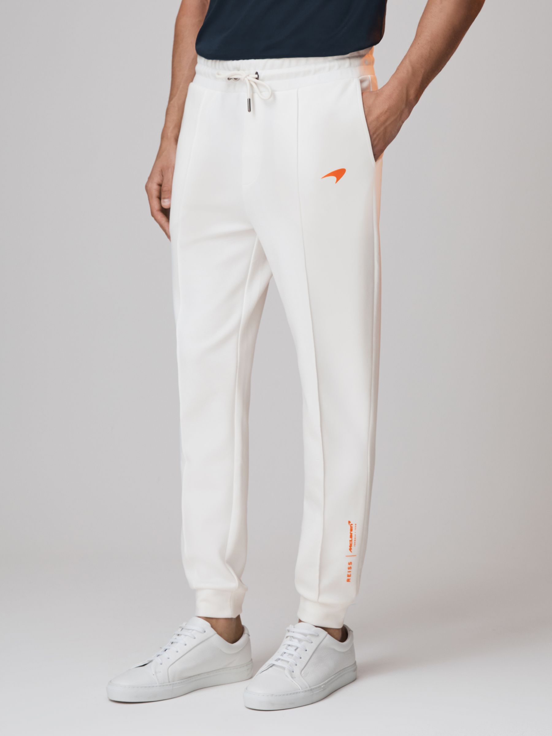 McLaren F1 Interlock Jersey Drawstring Joggers in White - Image 4 of 7