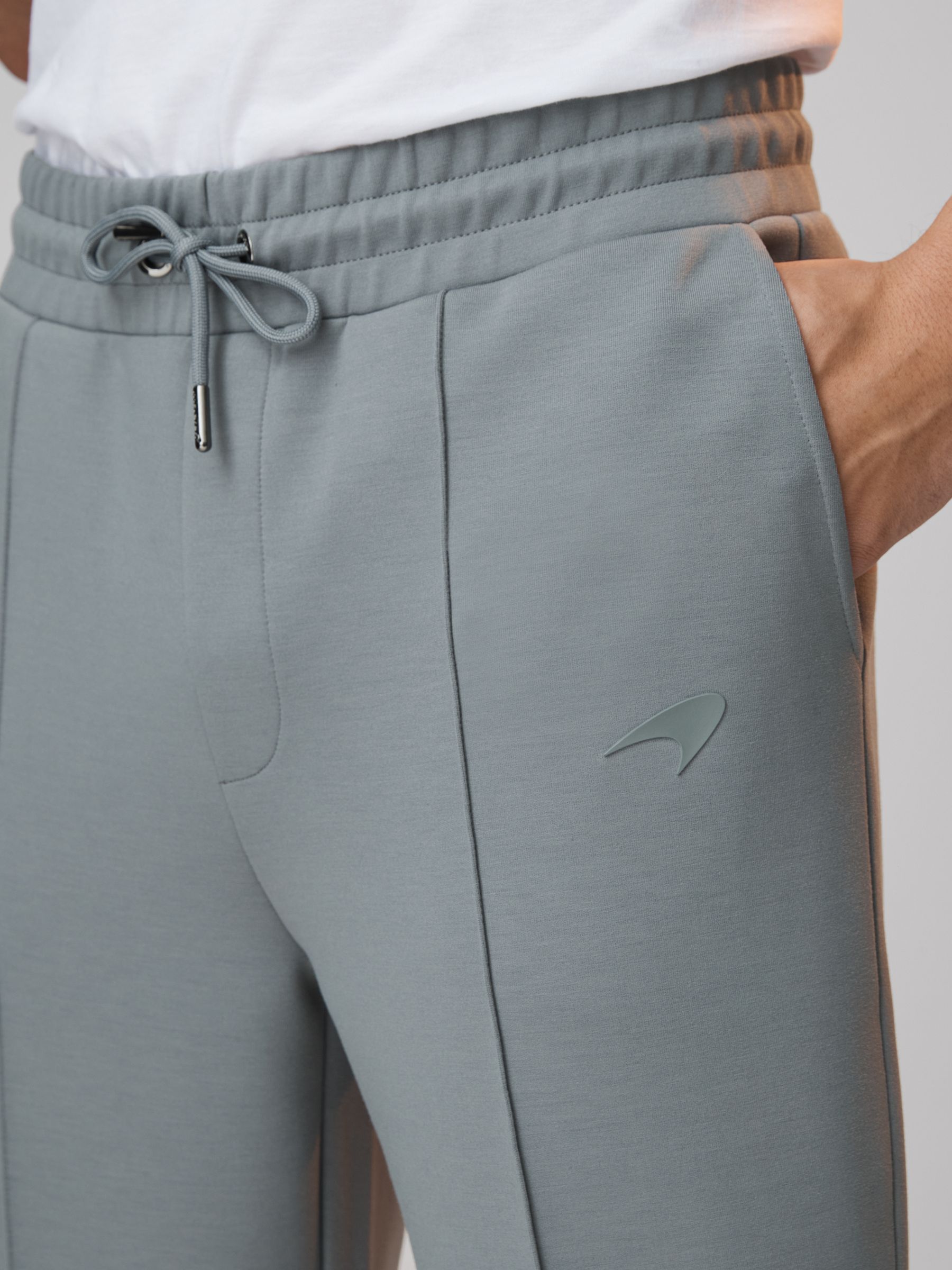 McLaren F1 Interlock Jersey Drawstring Joggers in Sage - Image 4 of 6