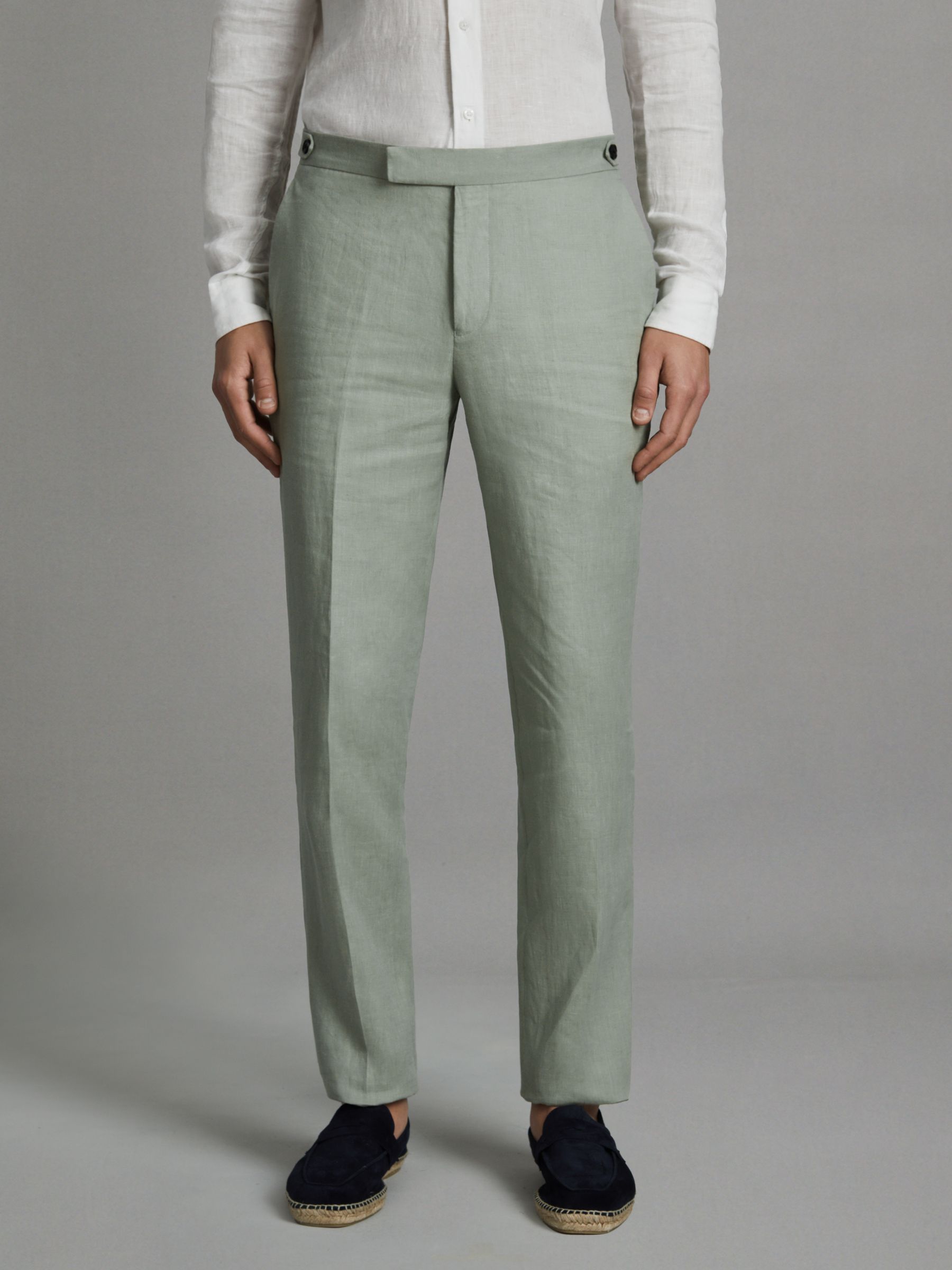 Linen Tapered Trousers Slim-Fit in Apple - Image 1 of 6
