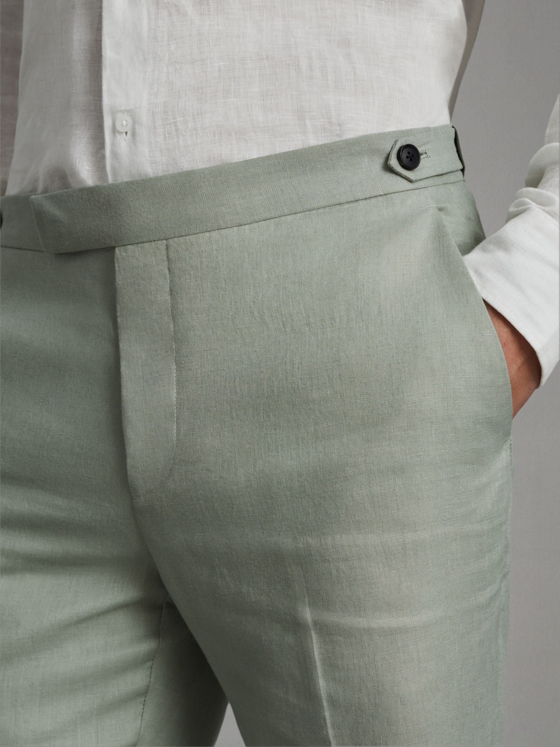 Linen Tapered Trousers Slim-Fit in Apple - Image 4 of 6