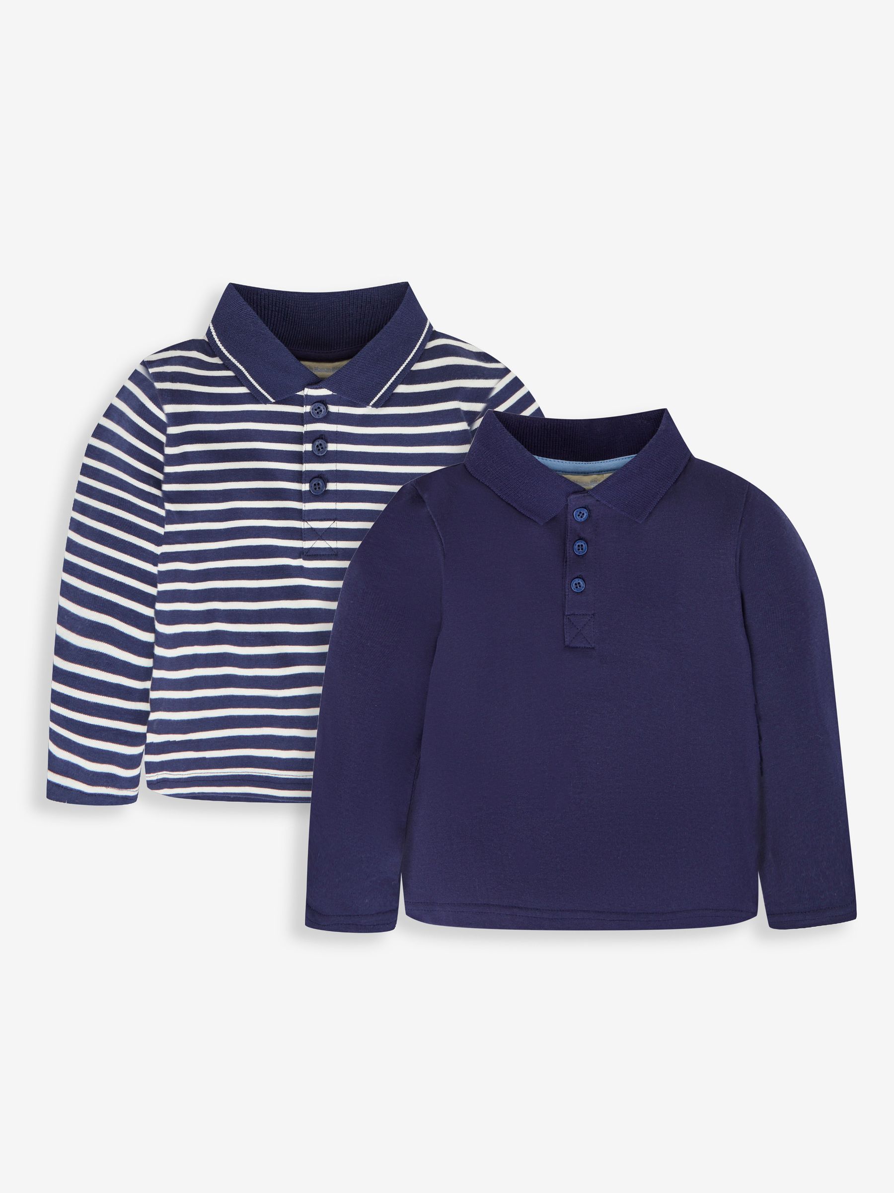 Navy Blue & Stripe 2-Pack Polo Shirts - Image 1 of 5