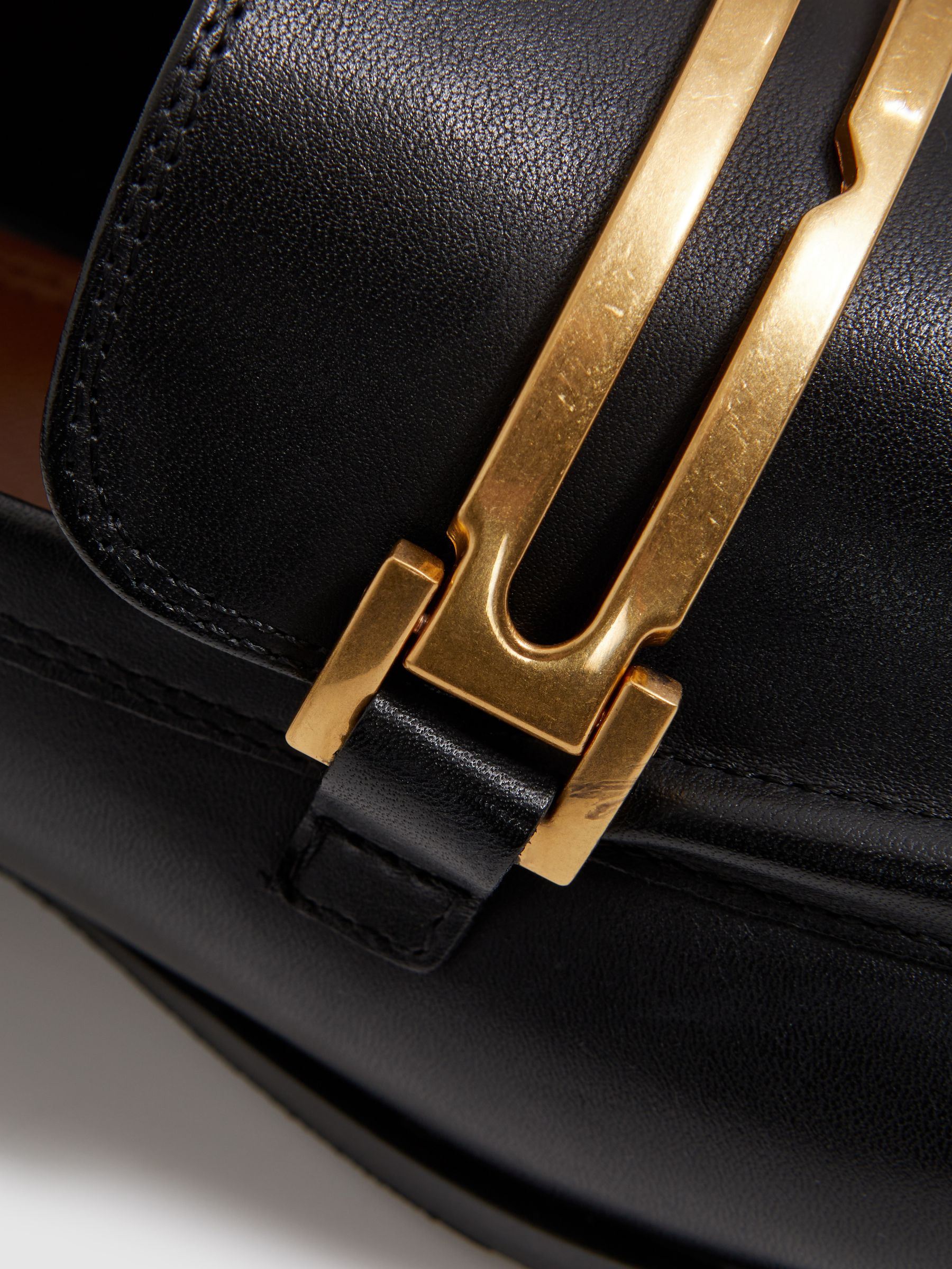 Leather Rounded Loafers in Black - Image 5 of 5