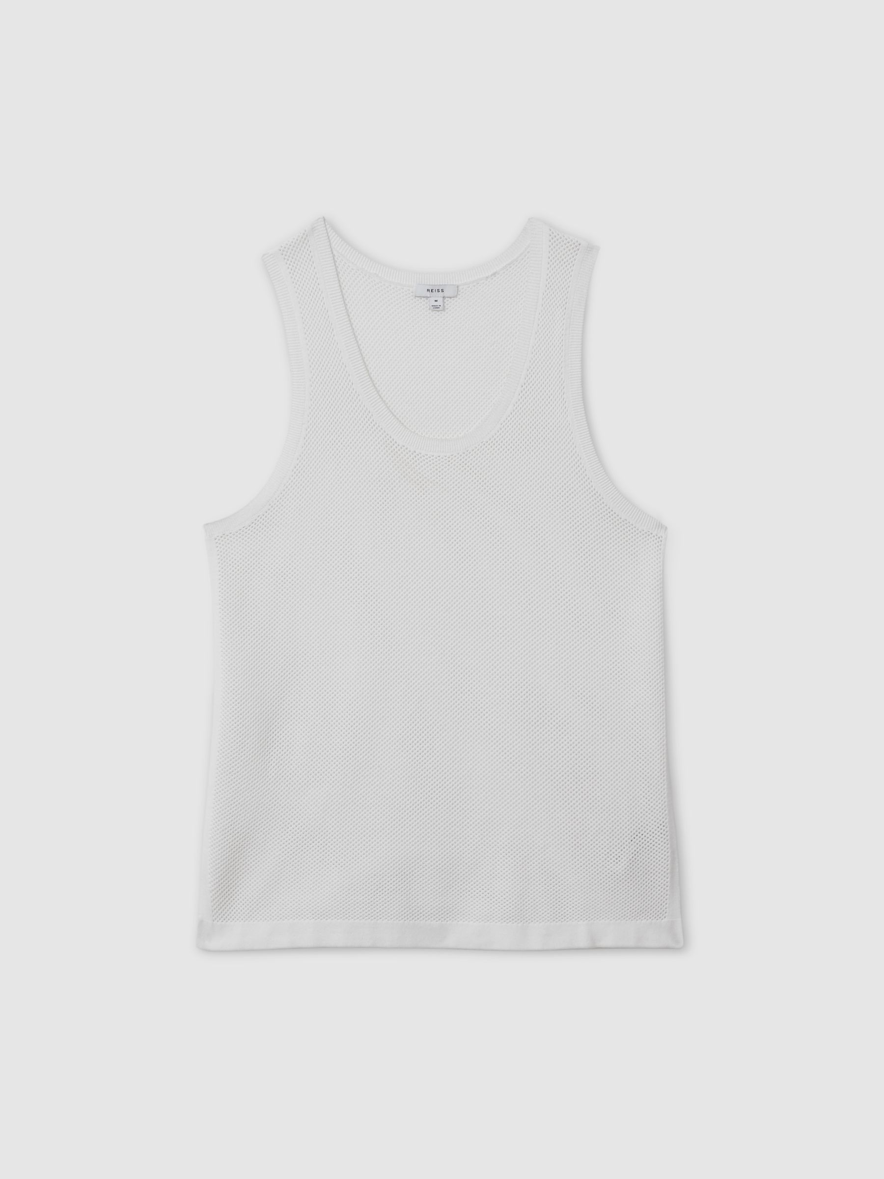 Open-Stitch Cotton Vest in Optic White - Image 2 of 6