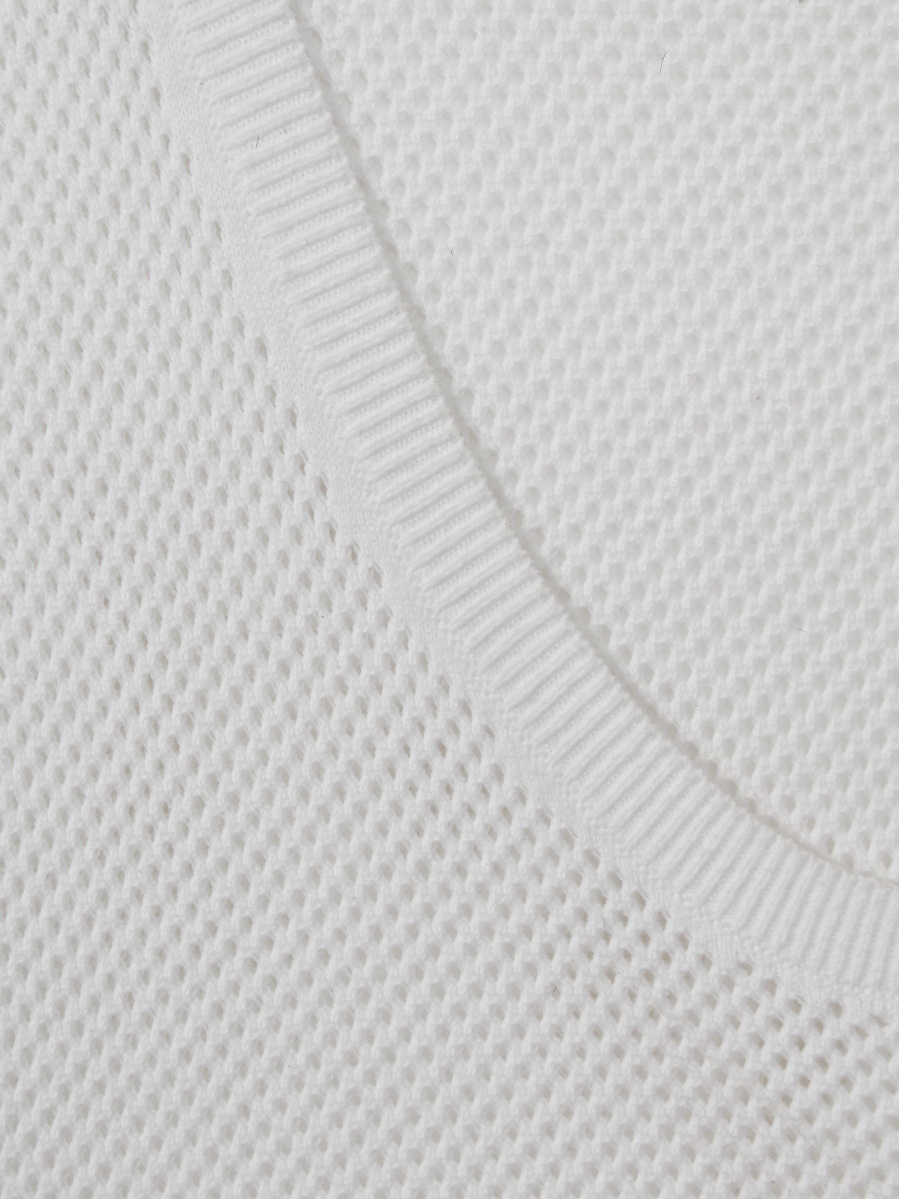 Open-Stitch Cotton Vest in Optic White - Image 6 of 6