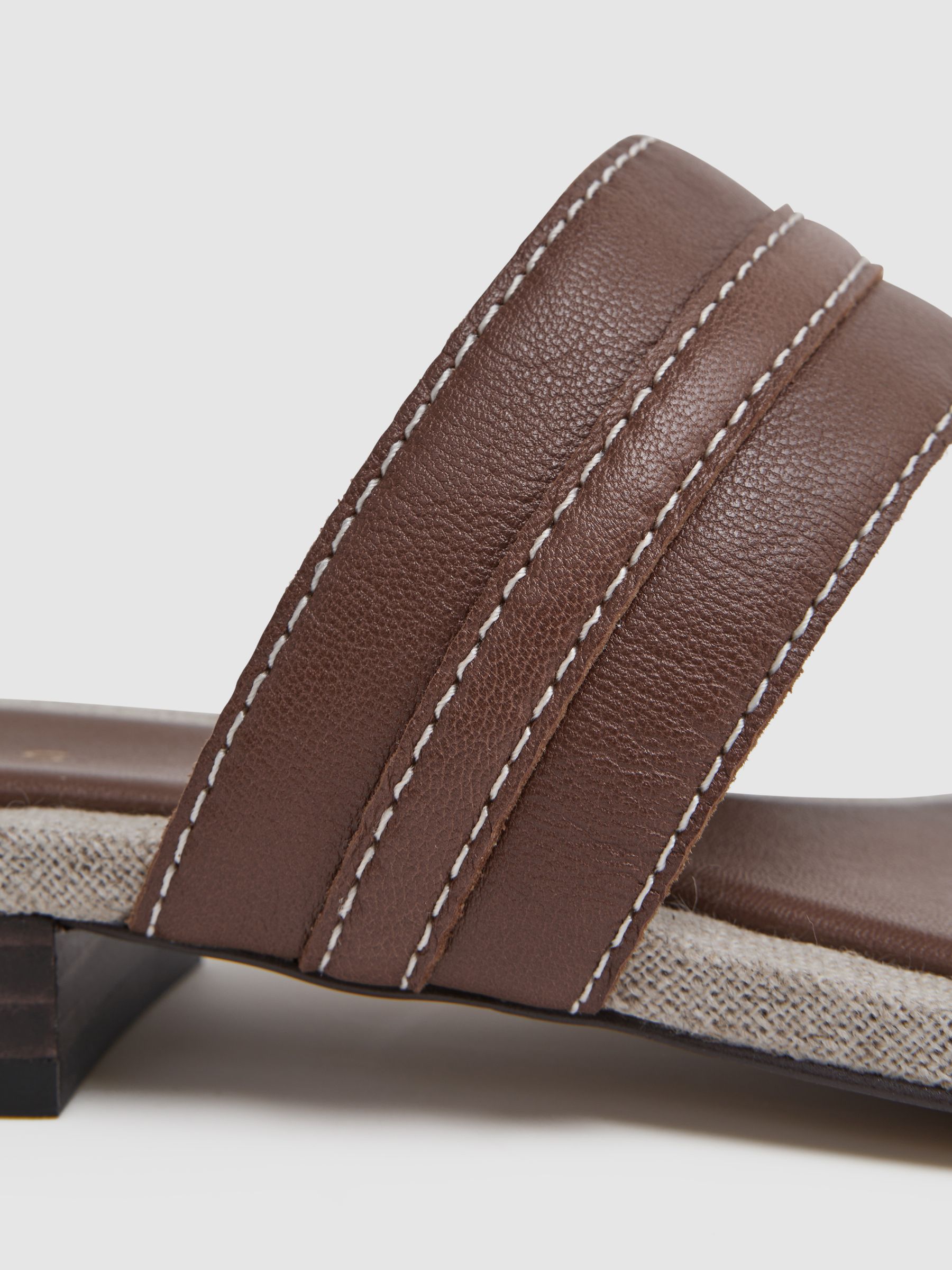Leather Strap Thong Sandals in Tan - Image 5 of 5