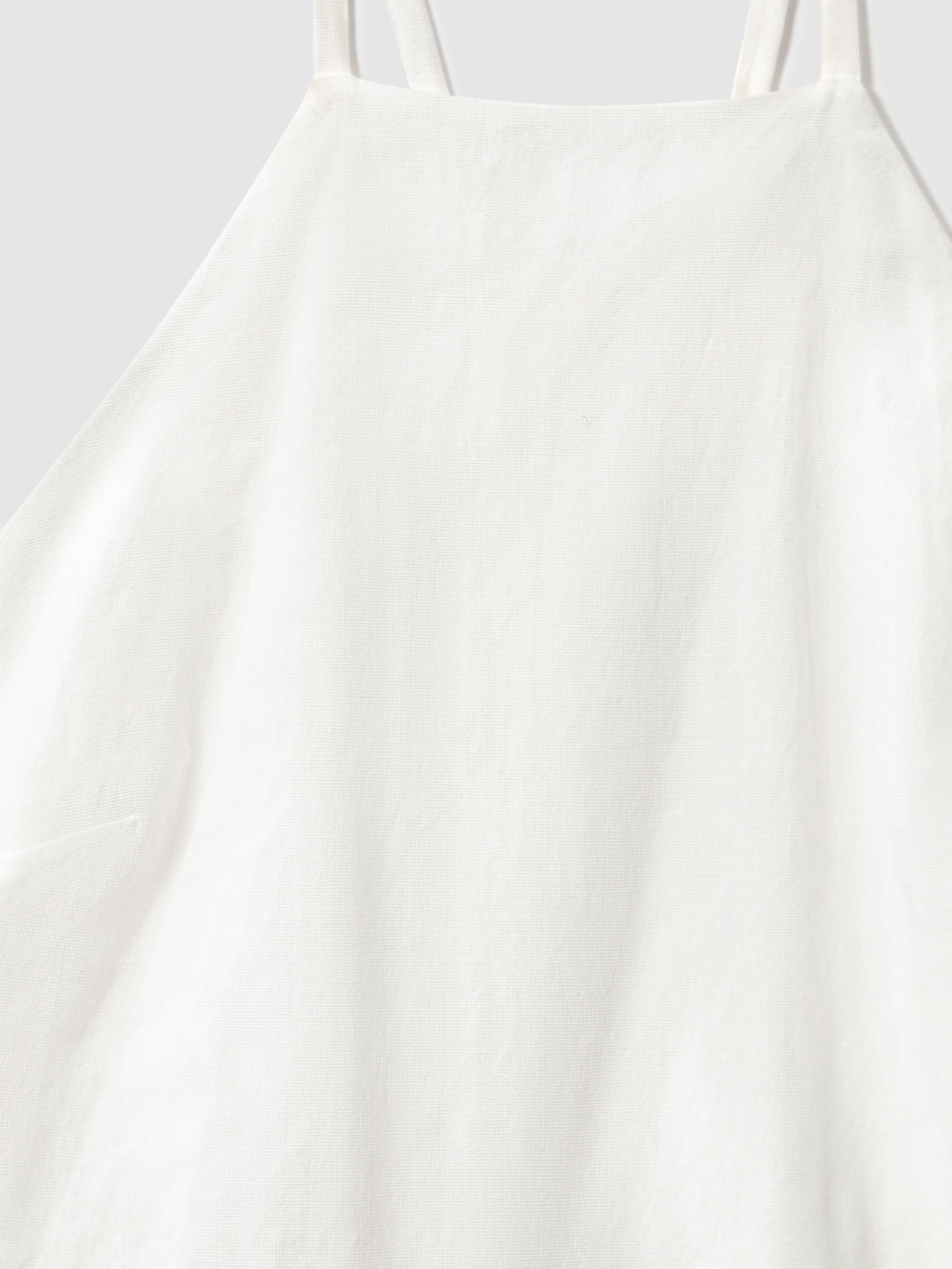 Lyocell Blend With Linen Wrap Detail Mini Dress in White - Image 6 of 6