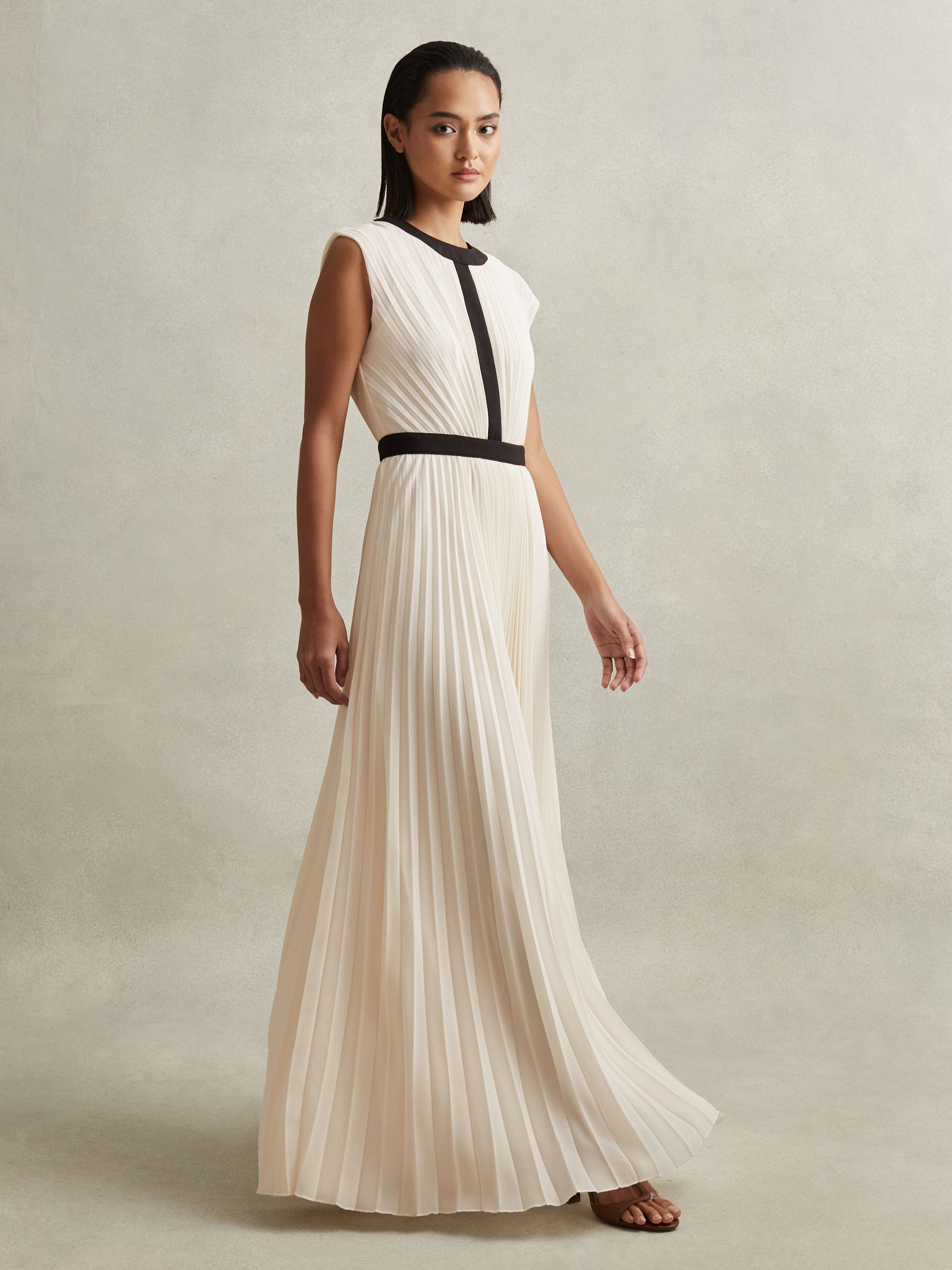 Pleated Maxi Dress in White - Image 1 of 6