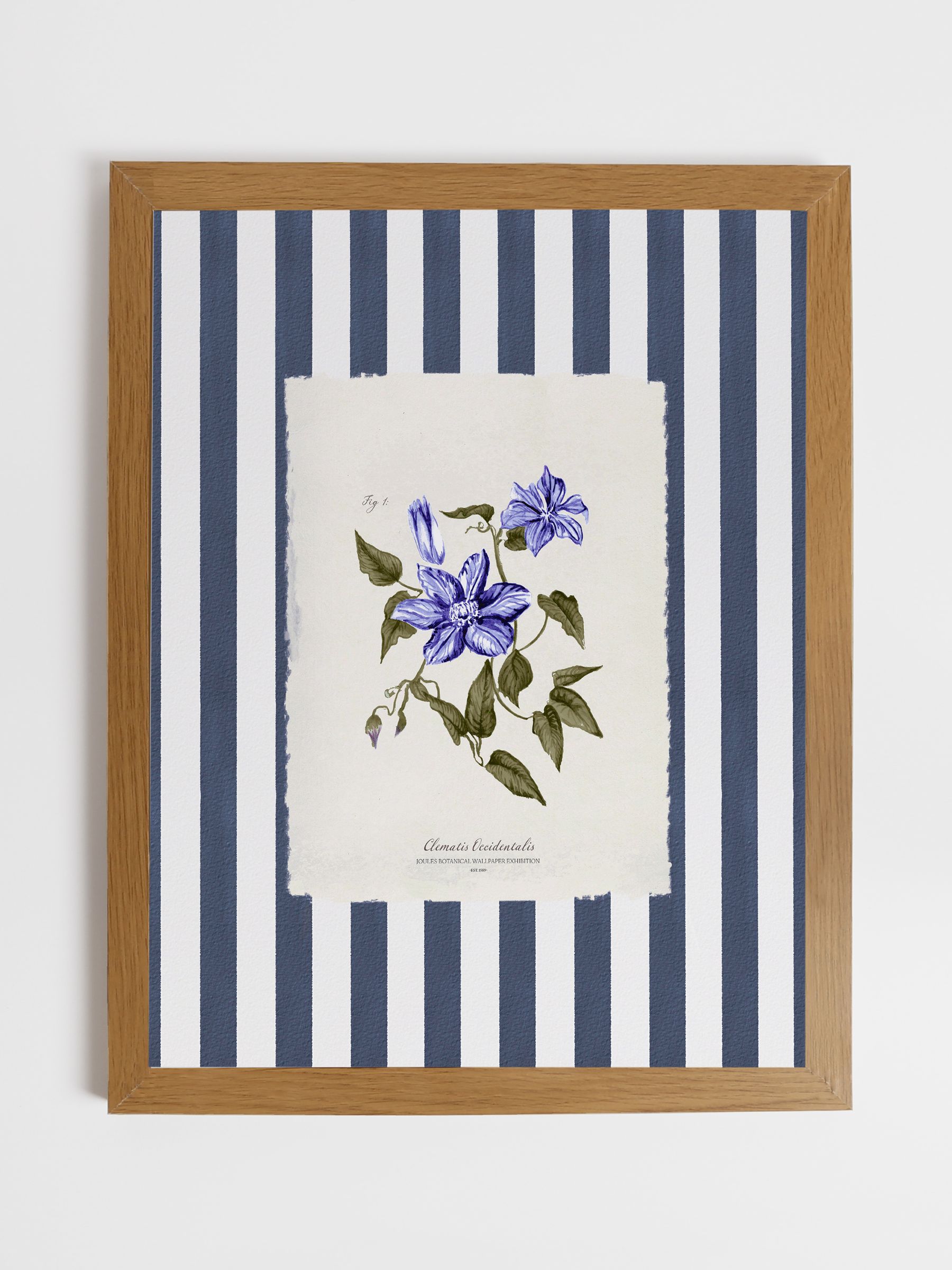 Blue Clematis Climber Wood Framed Print Wall 43 x 53cm Art - Image 1 of 4