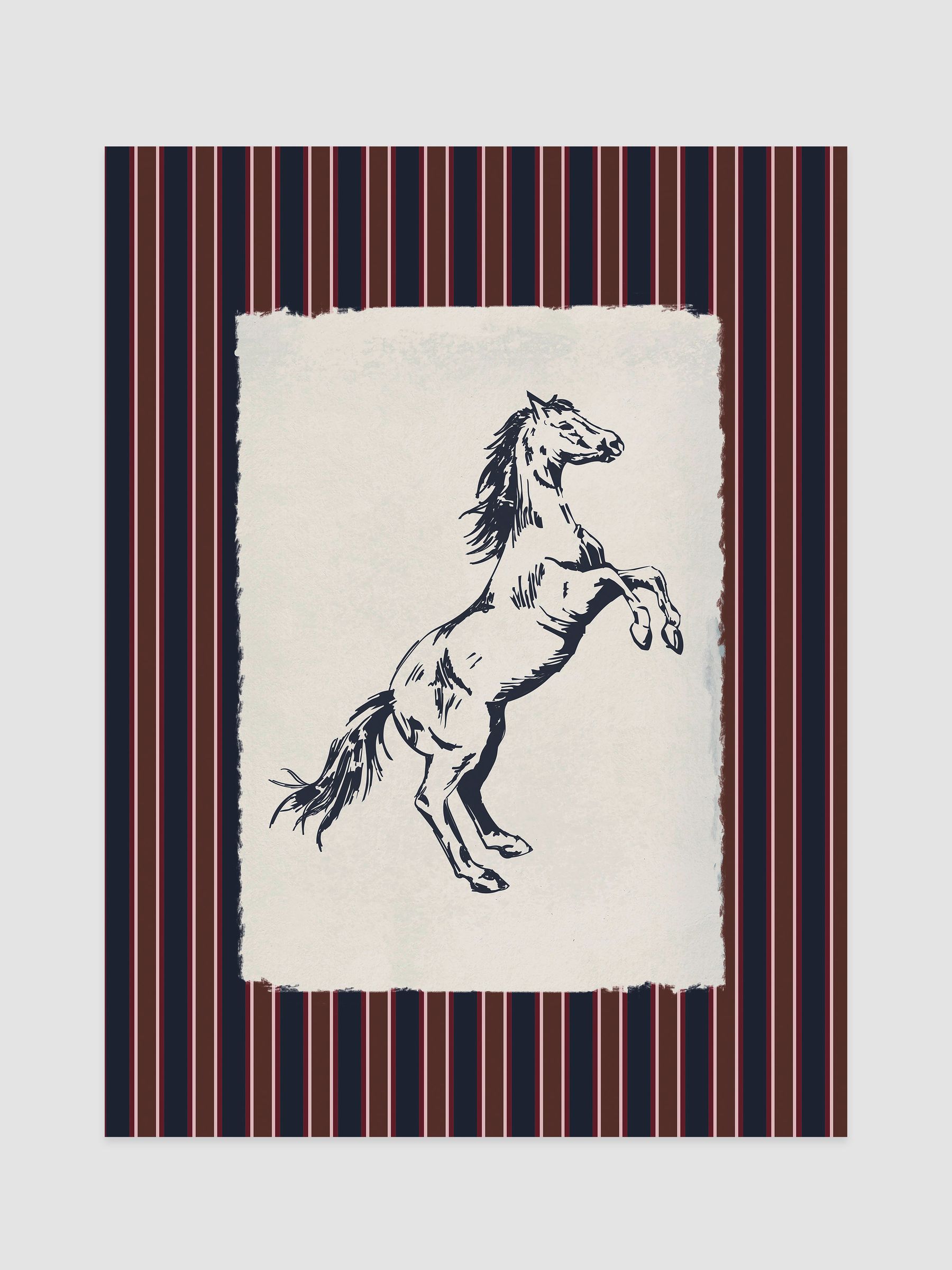 Blue Mane Event Wood Framed Print Wall 53 x 73cm Art - Image 3 of 4