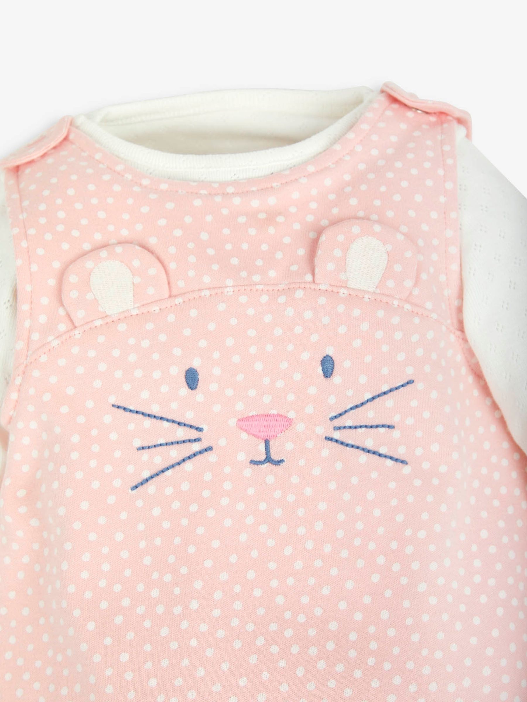 Pink 2-Piece Mouse Dungaree Set - Image 4 of 5