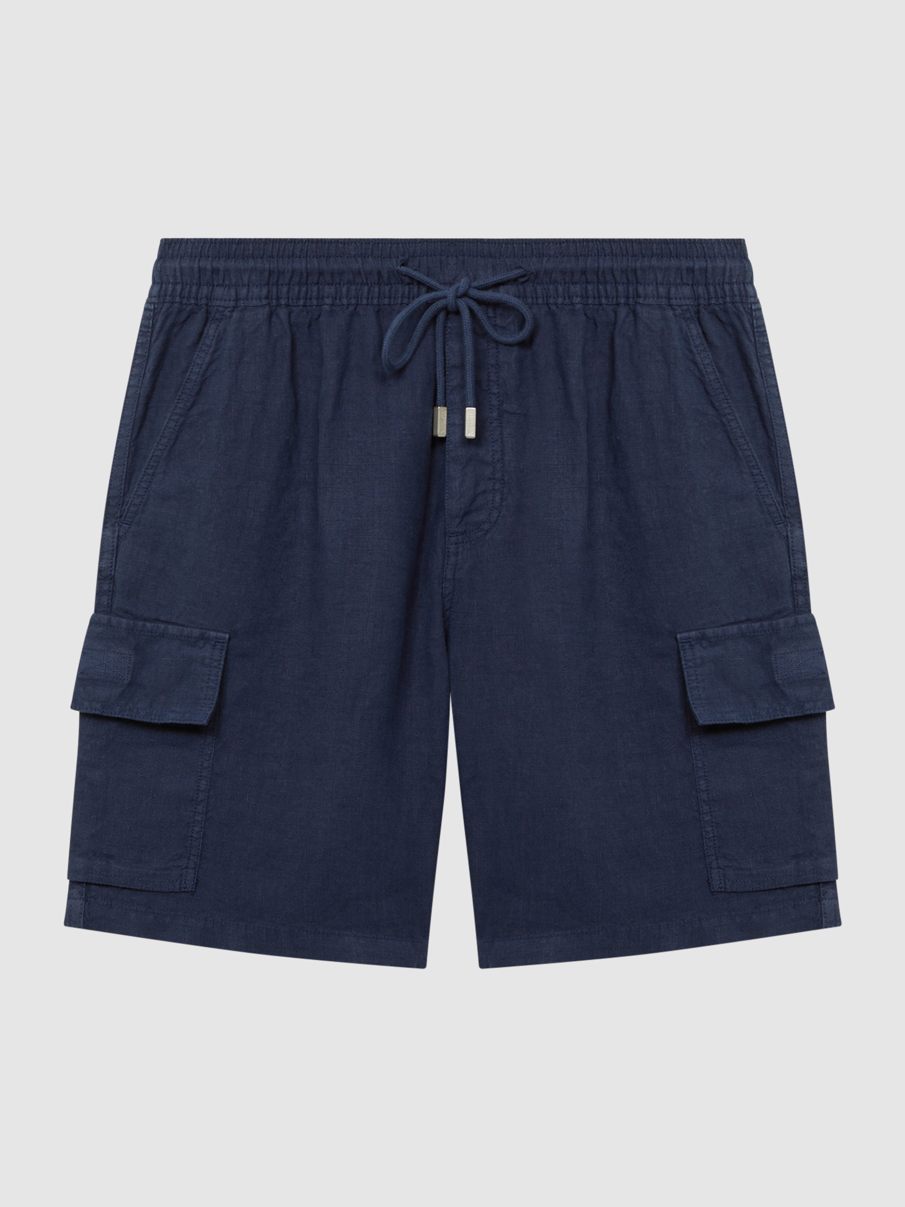 Vilebrequin 100% Linen Shorts in Navy - Image 2 of 4