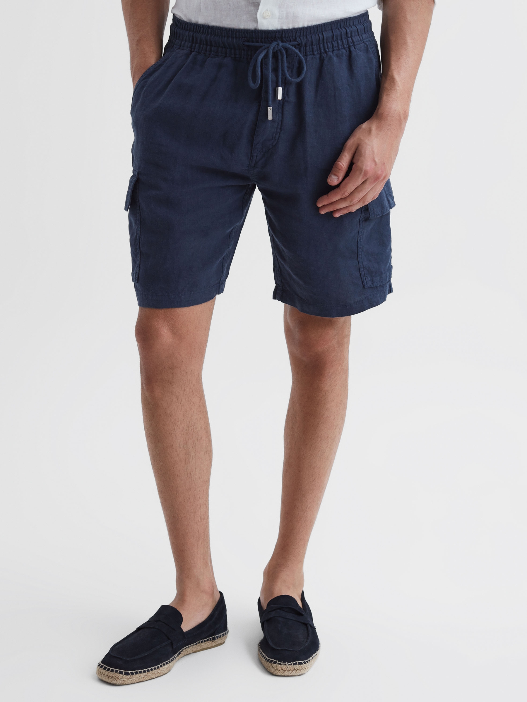 Vilebrequin 100% Linen Shorts in Navy - Image 3 of 4