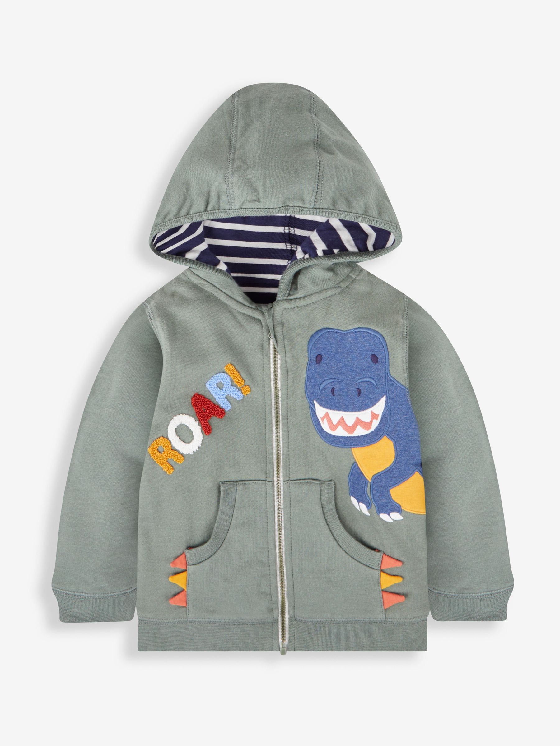Khaki Green TRex Boys' Appliqué Novelty Hoodie - Image 1 of 4