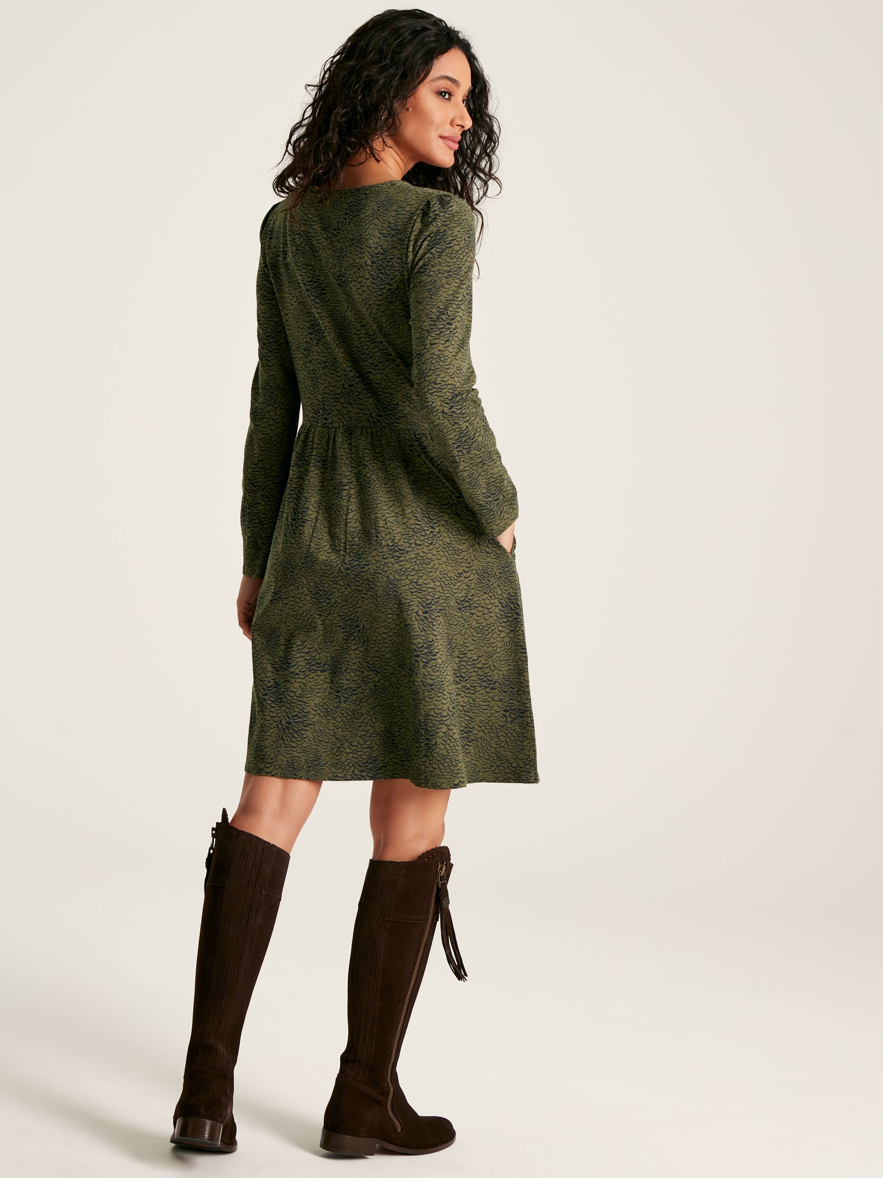 Neve Green Long Sleeve Jersey Dress - Image 2 of 7