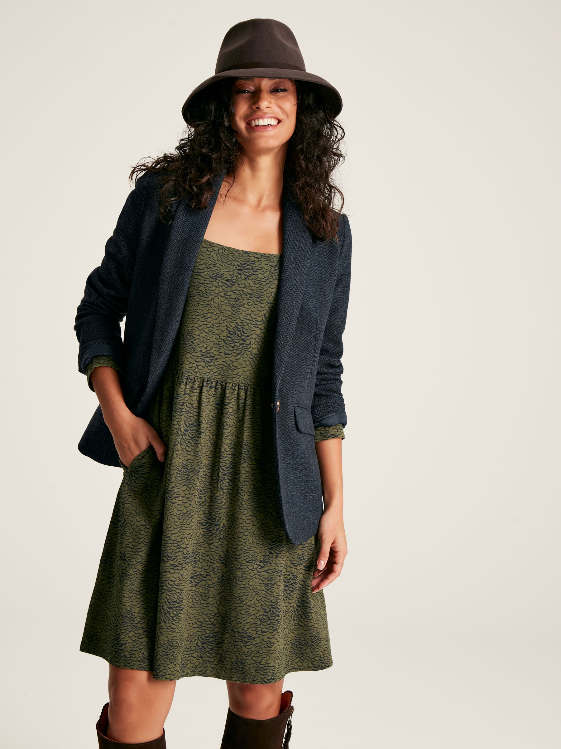 Neve Green Long Sleeve Jersey Dress - Image 3 of 7