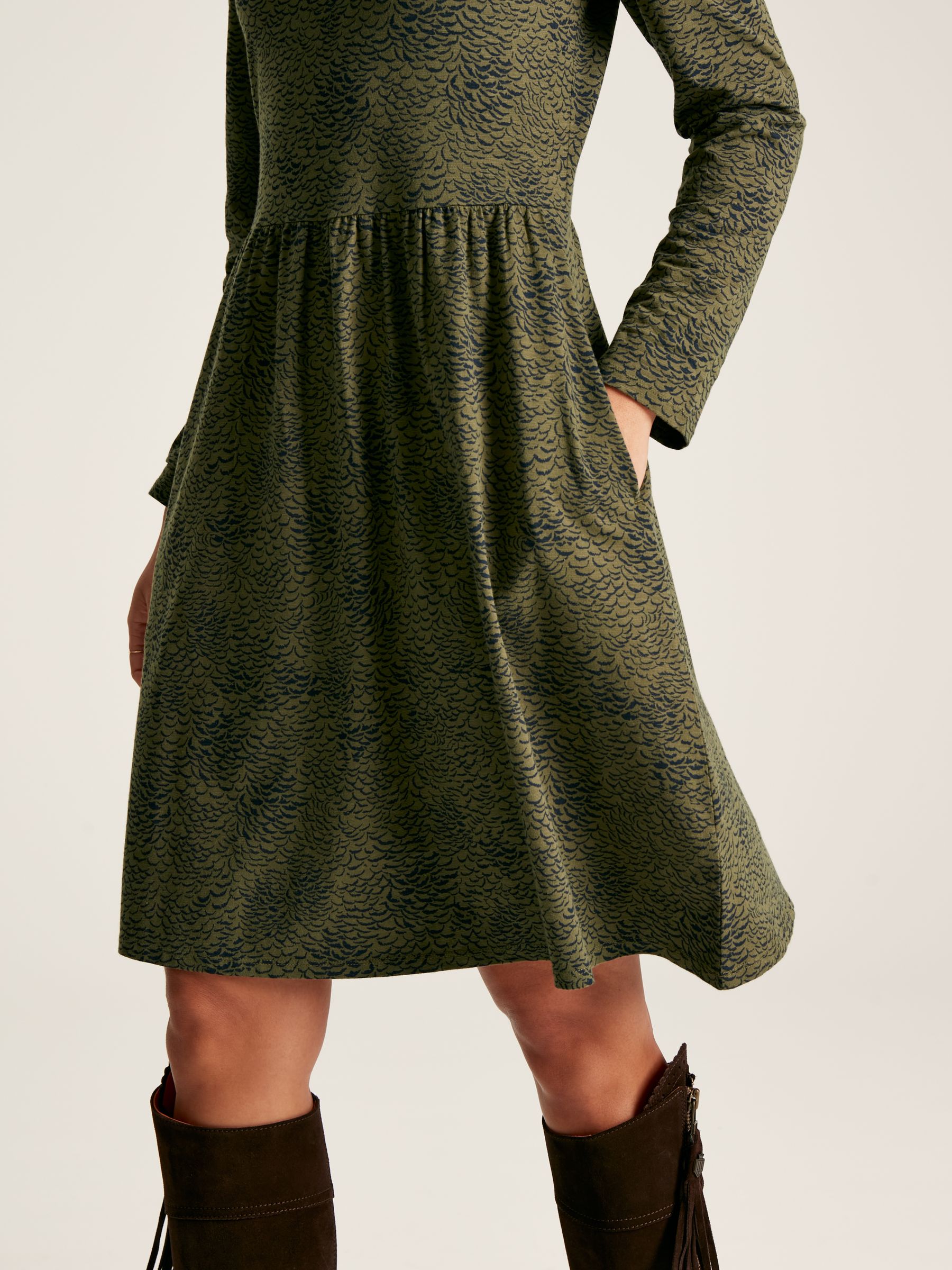 Neve Green Long Sleeve Jersey Dress - Image 6 of 7