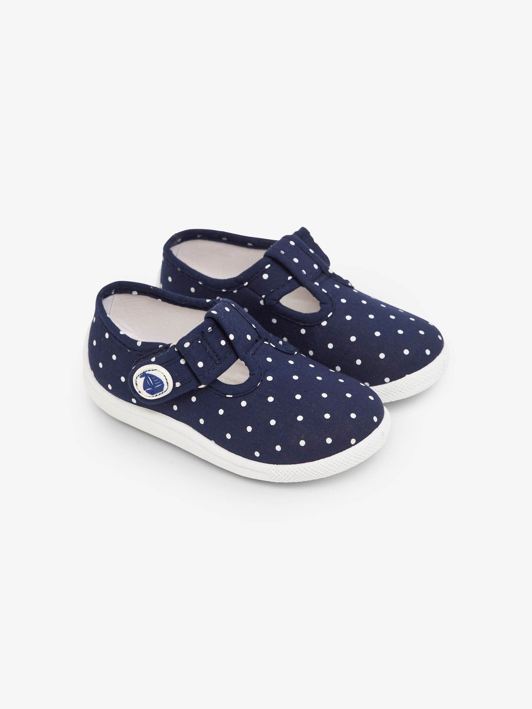 Navy White Dot Girls' Canvas Summer Shoes - Image 1 of 1