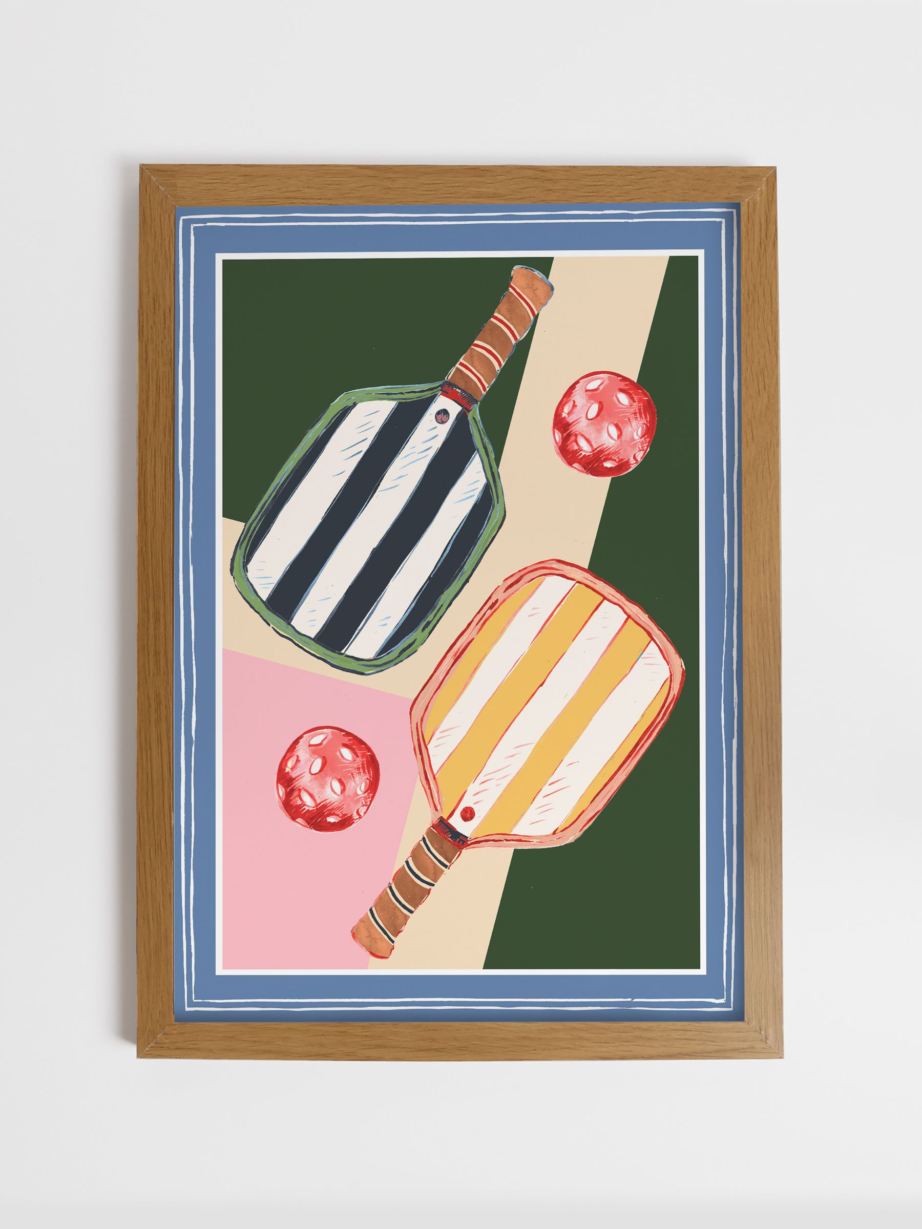 Multi Courtside Collective Wood Framed Print Wall 53 x 73cm Art - Image 1 of 4
