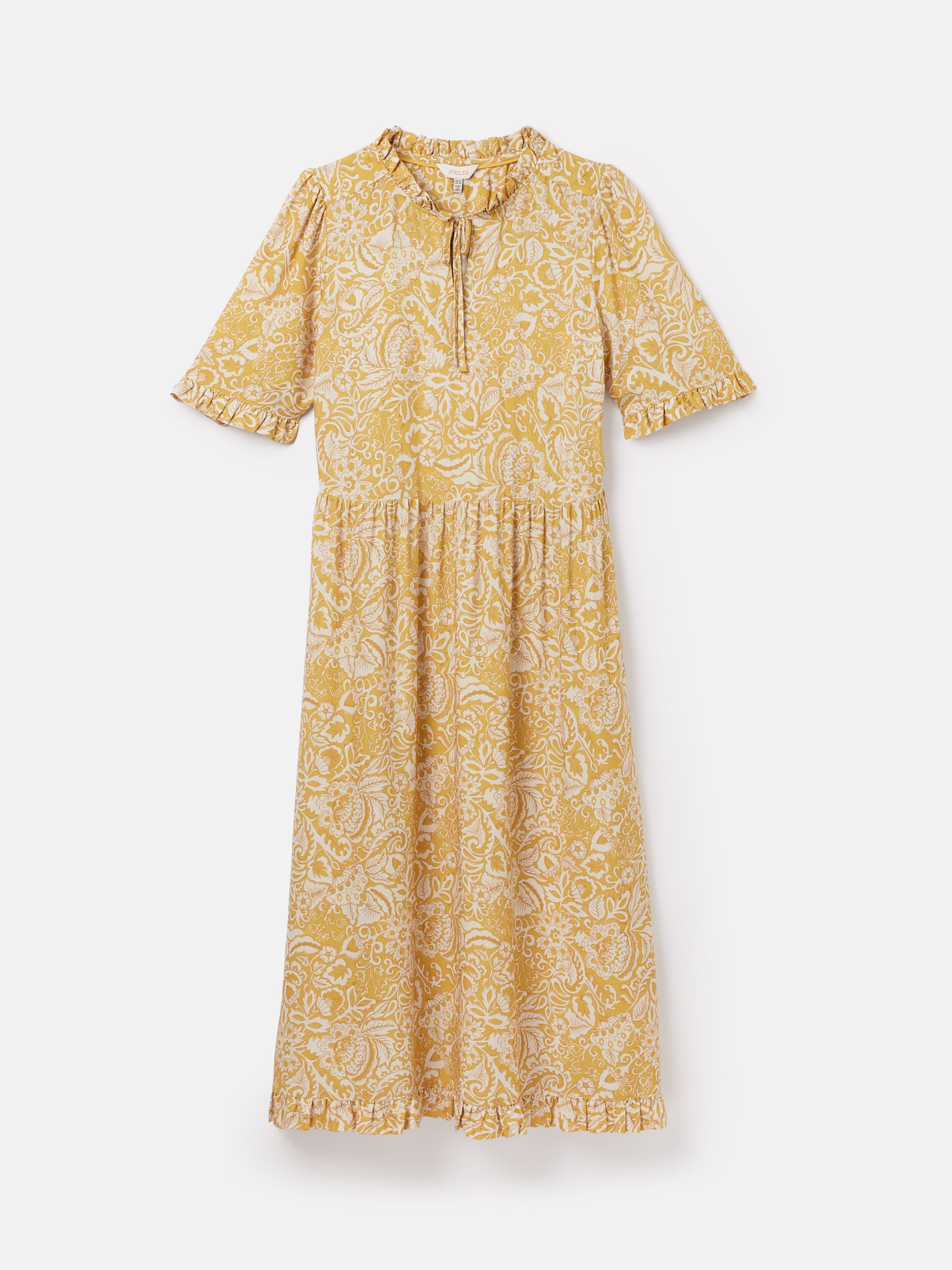 Layla Yellow Frill Hem Floral Midi Dress - Image 6 of 6