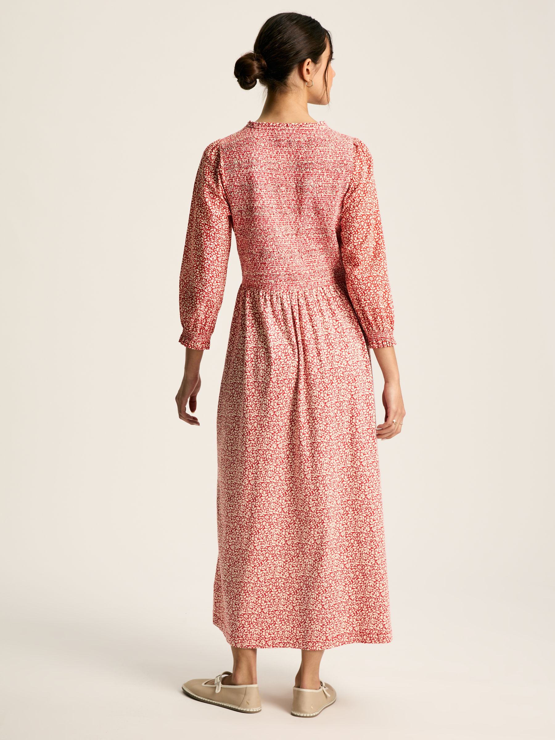 Gia Red Mixed Fabric Dress - Image 2 of 7