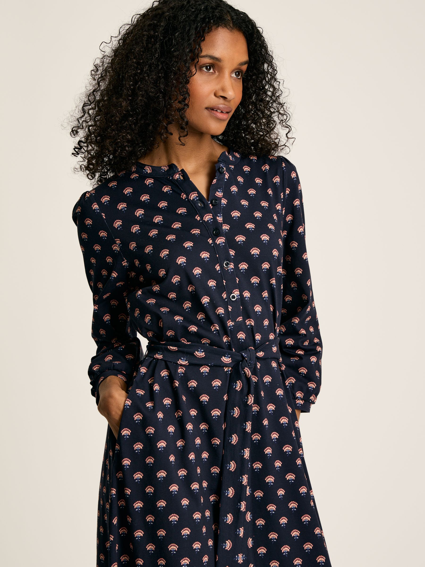 Scarlett Navy Blue Cotton Shirt Dress - Image 3 of 6