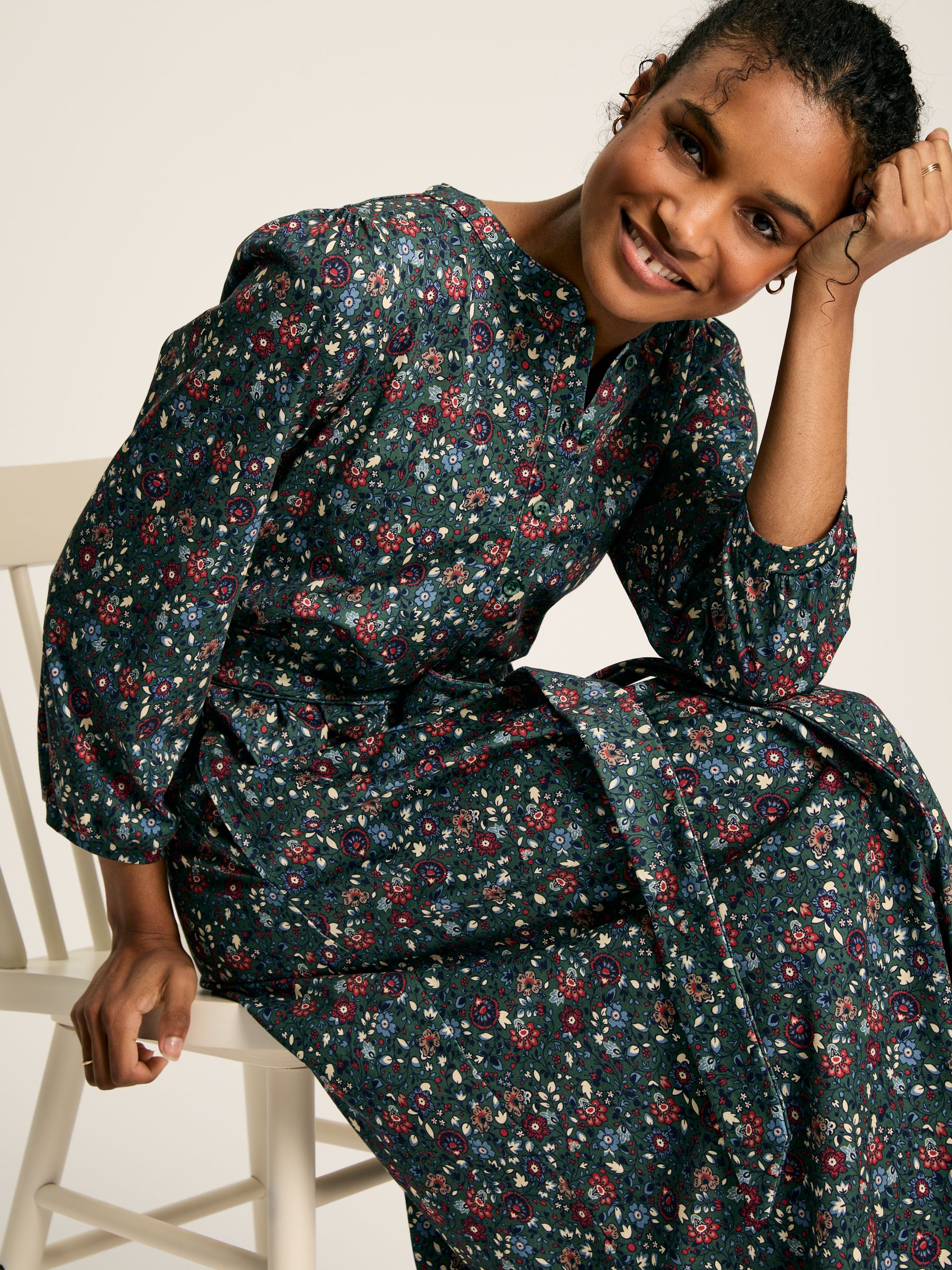 joules shirt dress Carrie Multi Stripe Linen & Cotton Belted Shirt Dress
