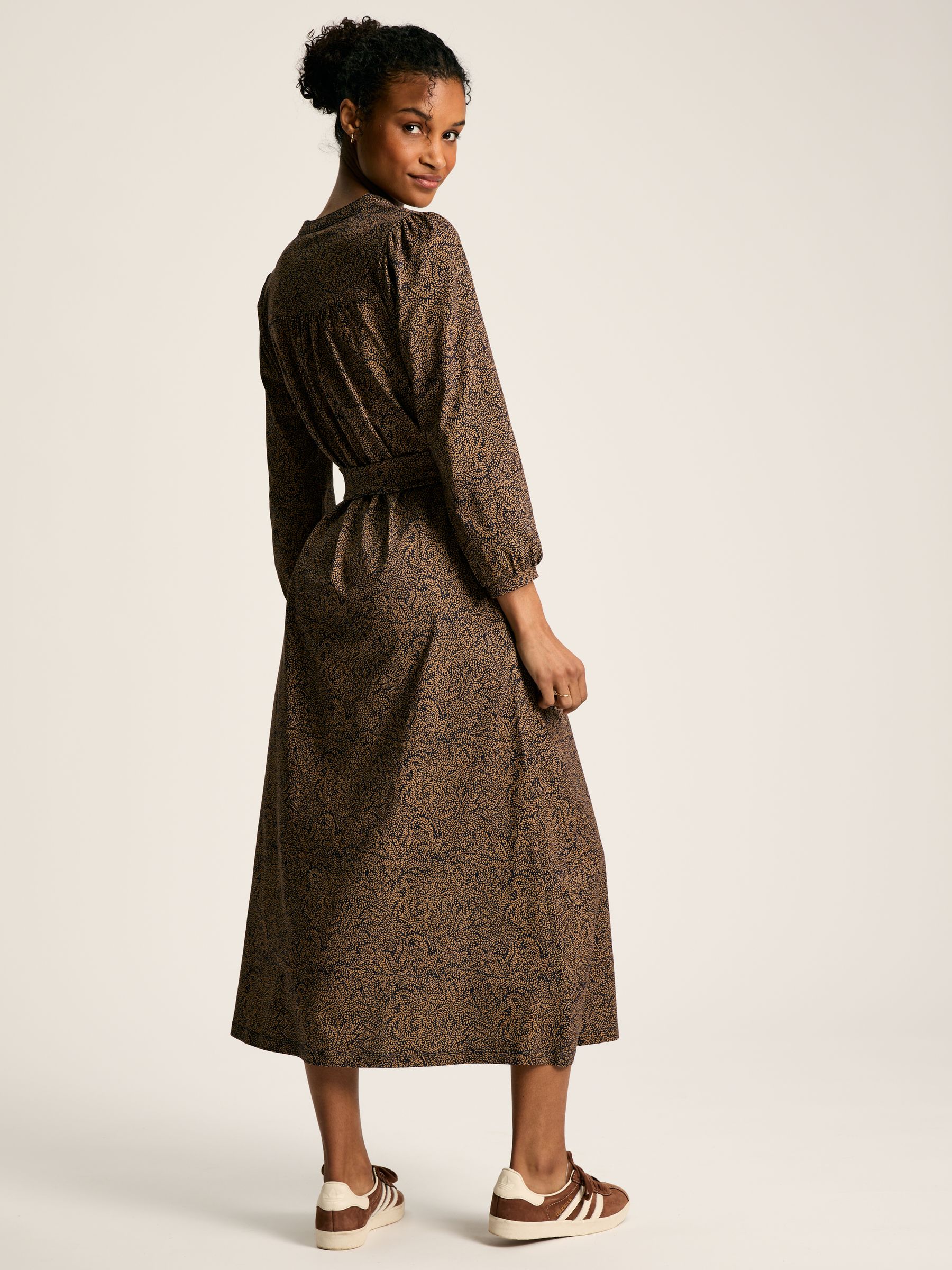 Scarlett Tan & Navy Cotton Shirt Dress - Image 2 of 7