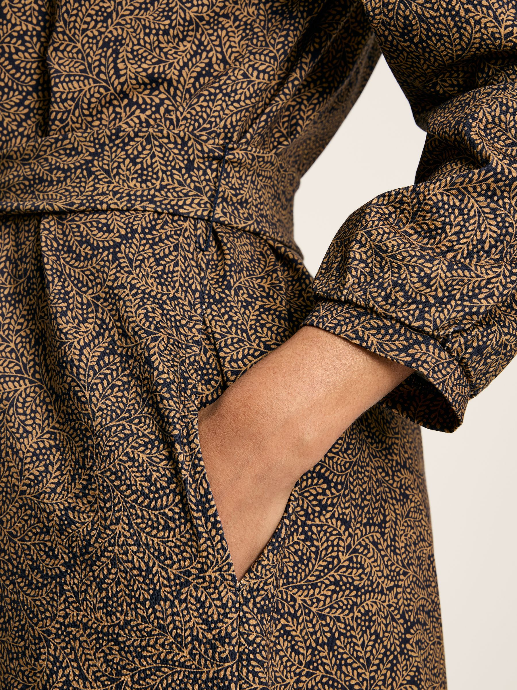 Scarlett Tan & Navy Cotton Shirt Dress - Image 6 of 7