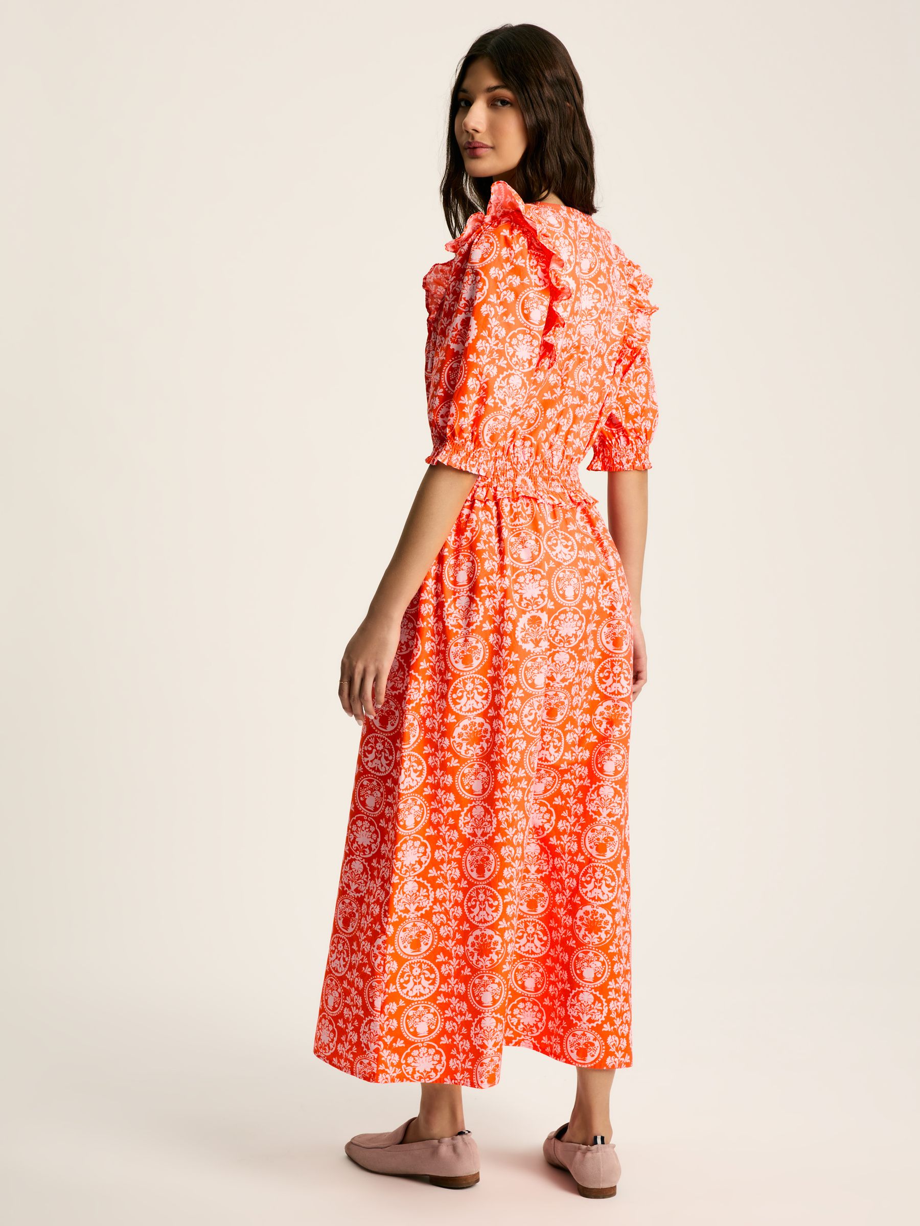Rosalie Pink V-Neck Frill Dress - Image 2 of 6