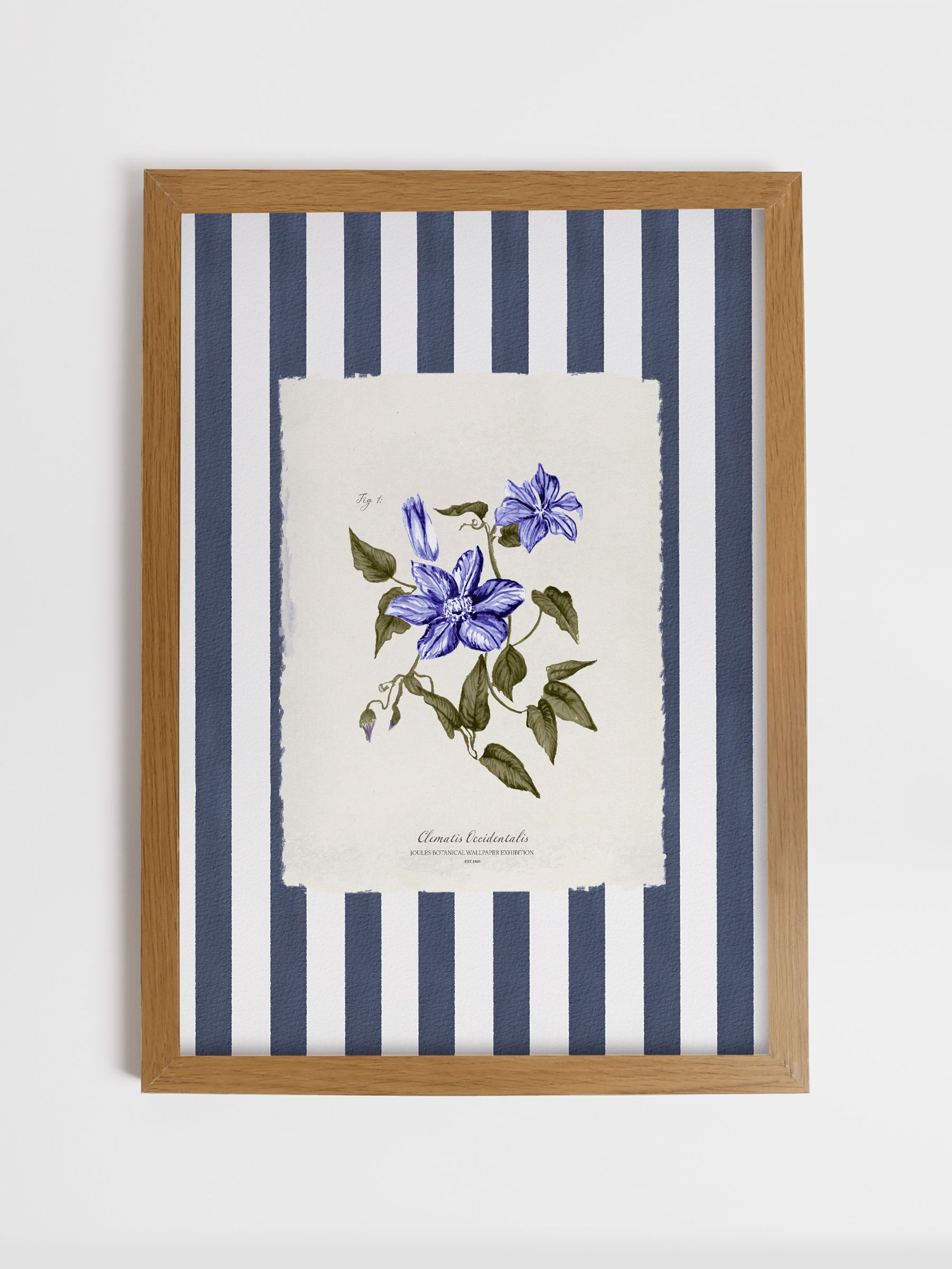 Blue Clematis Climber Wood Framed Print Wall 53 x 73cm Art - Image 1 of 4