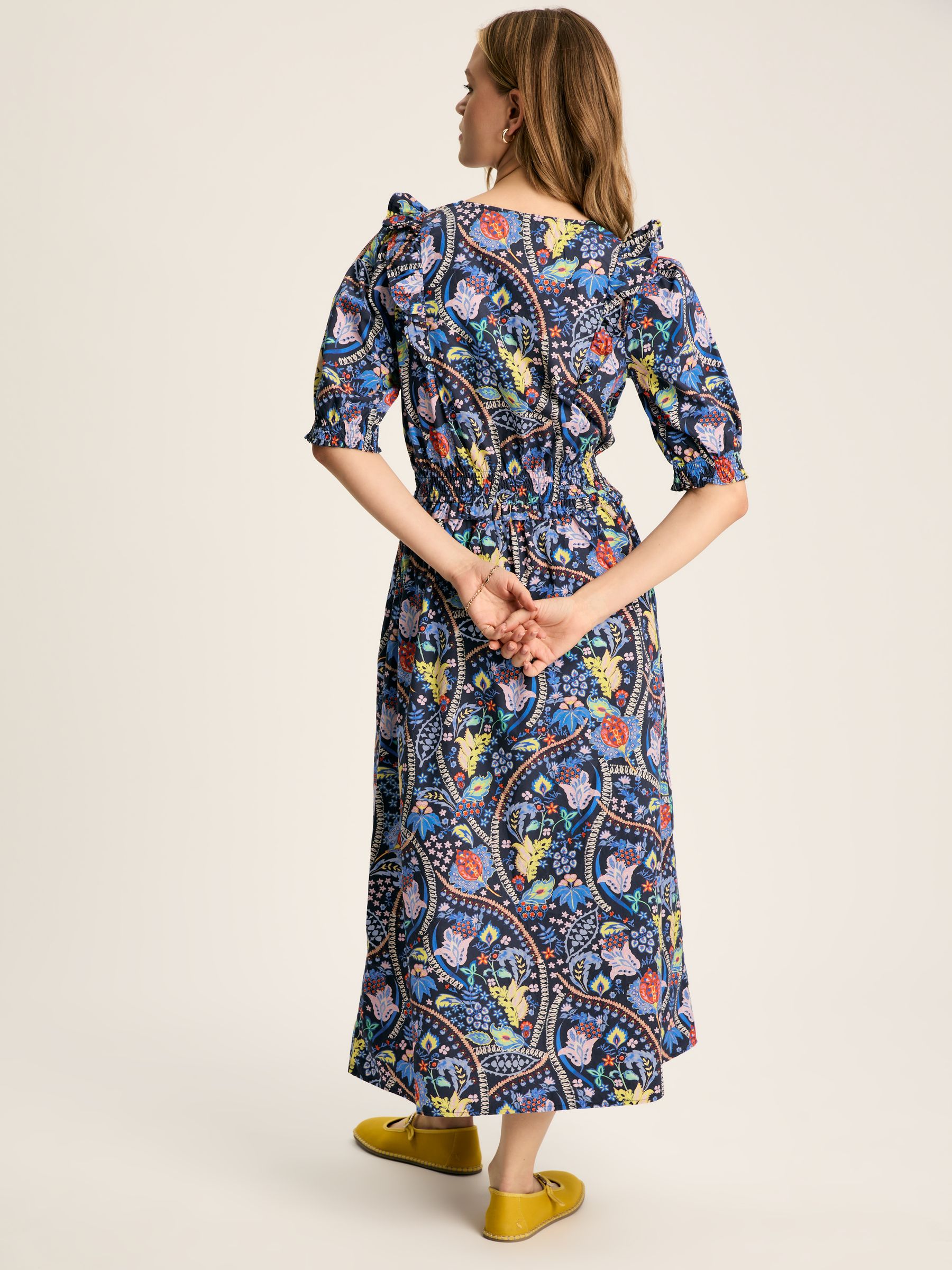 Rosalie Blue V-Neck Frill Dress - Image 2 of 7