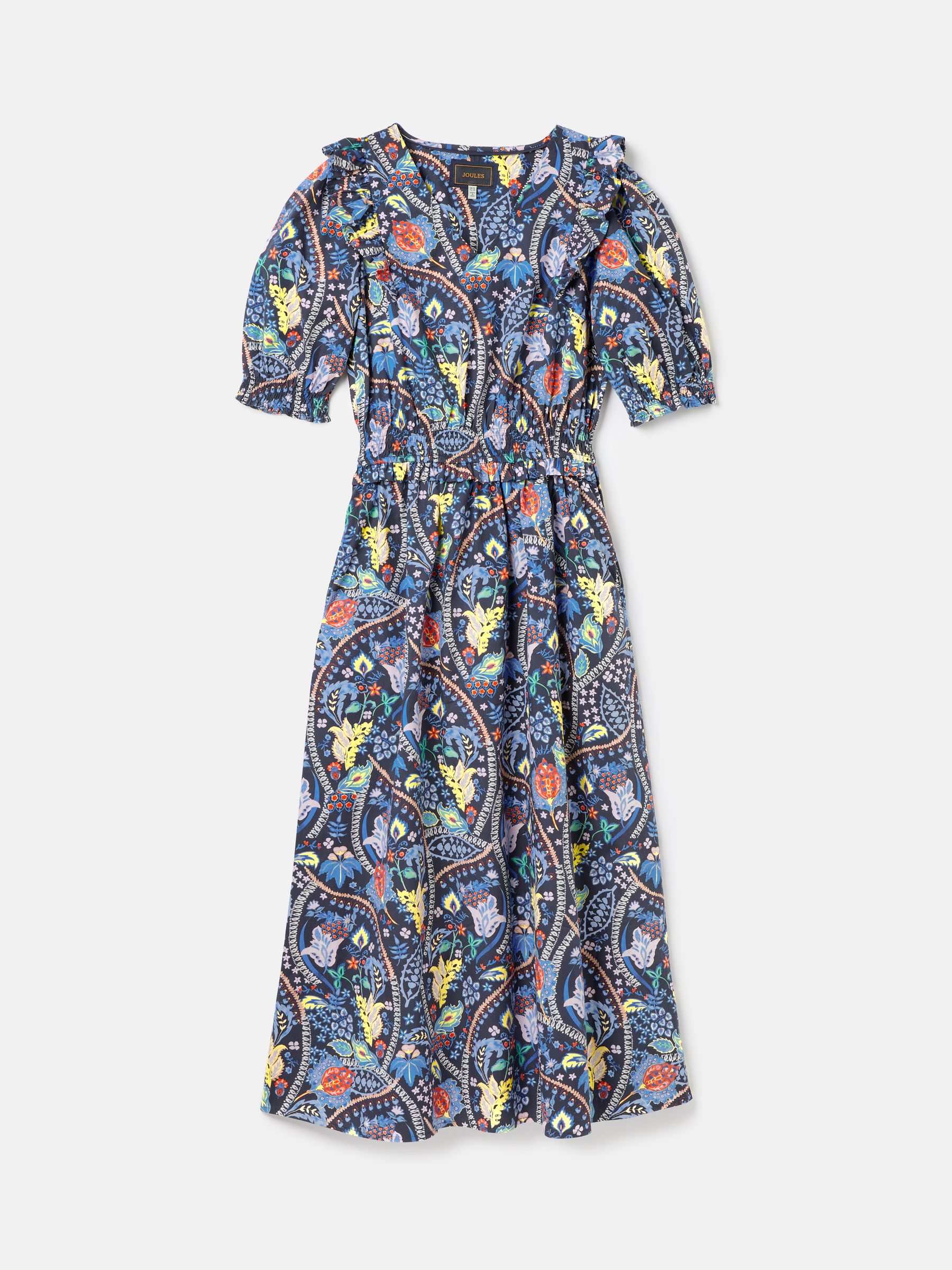 Rosalie Blue V-Neck Frill Dress - Image 7 of 7