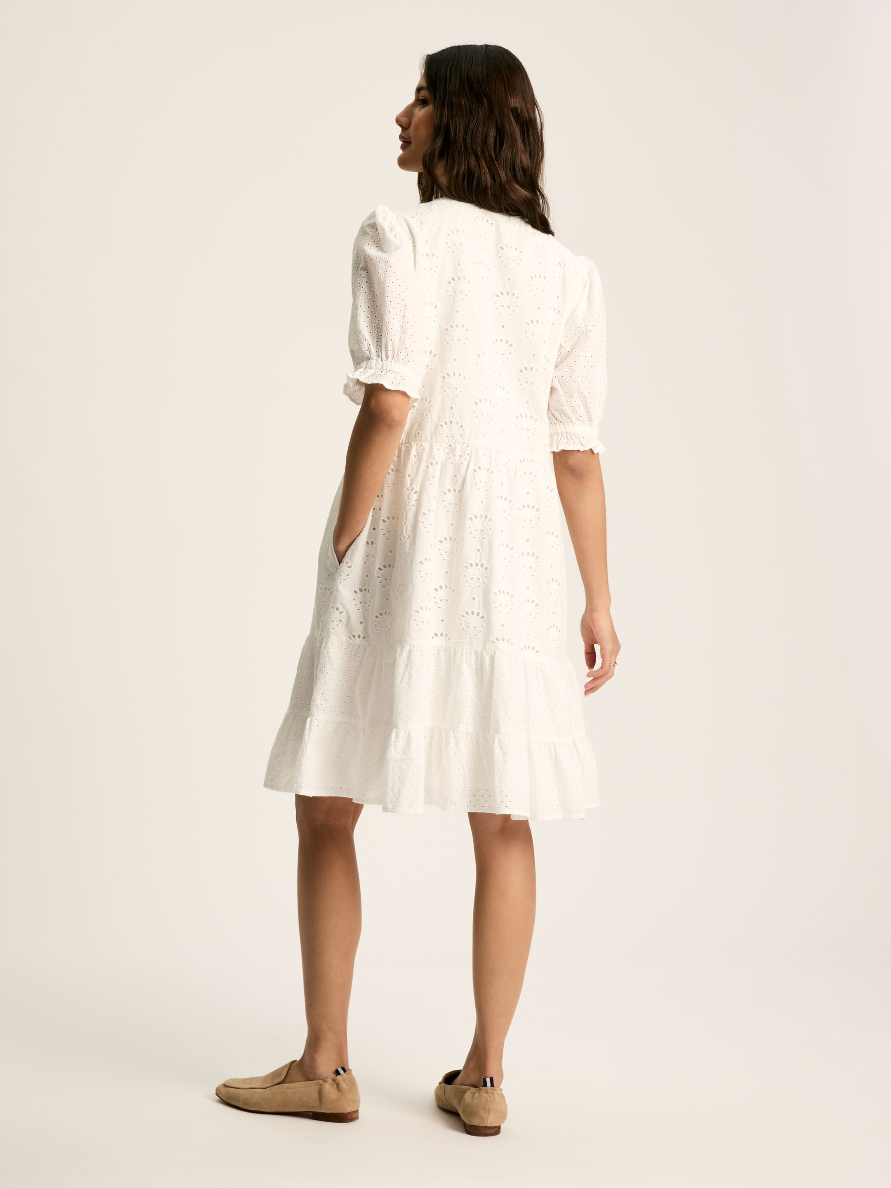 Isabel White Cotton Broderie Dress - Image 2 of 5 Isabel White Cotton Broderie Dress - Image 2 of 5