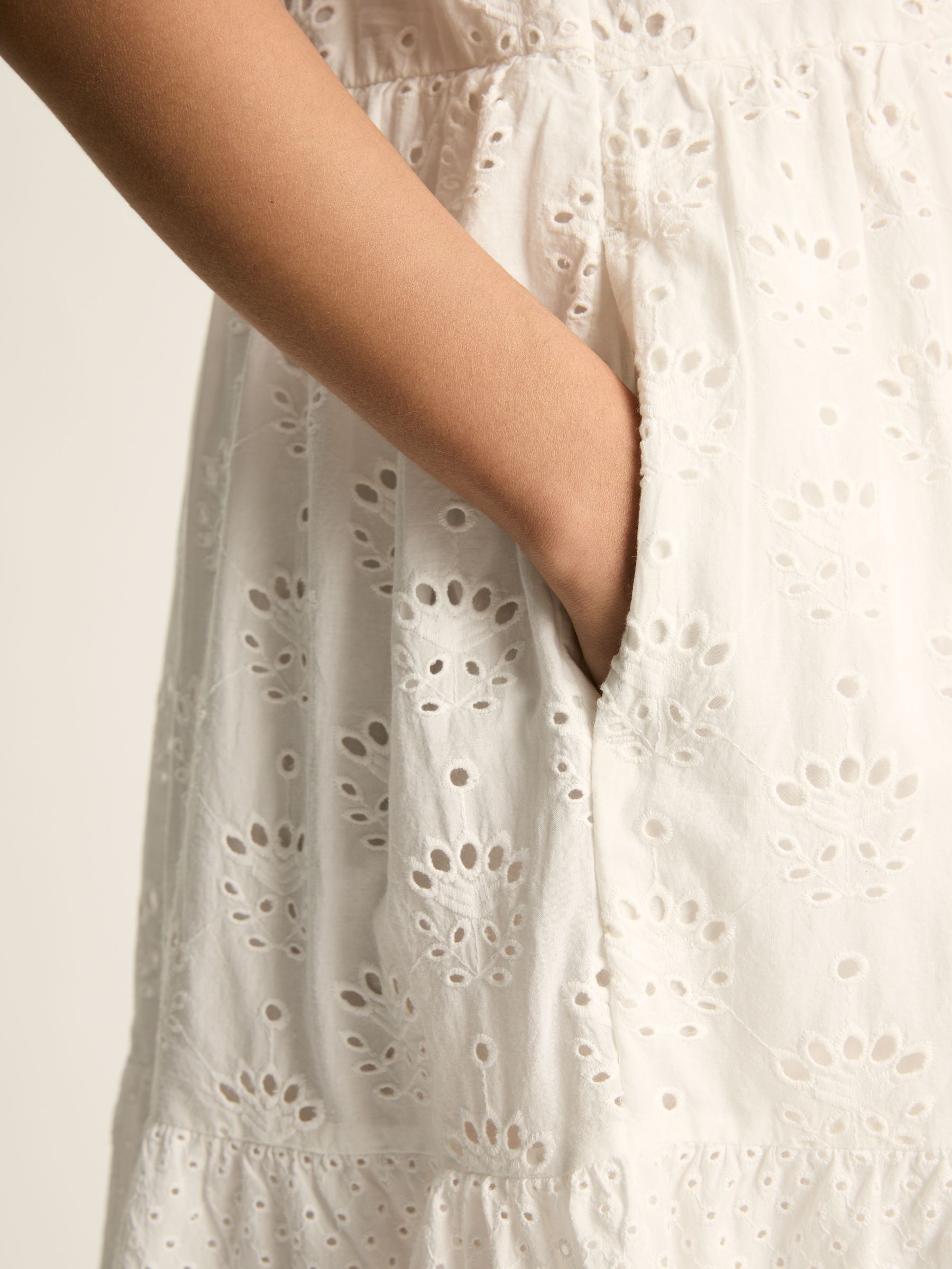 Isabel White Cotton Broderie Dress - Image 5 of 5 Isabel White Cotton Broderie Dress - Image 5 of 5