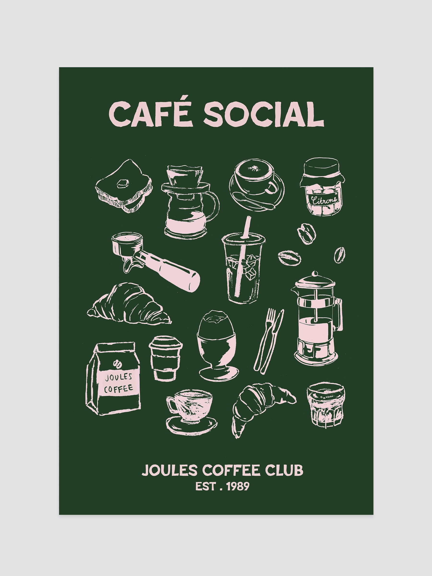 Green 89 Breakfast Club Wood Mounted Framed Print Wall 53 x 73cm Art ...