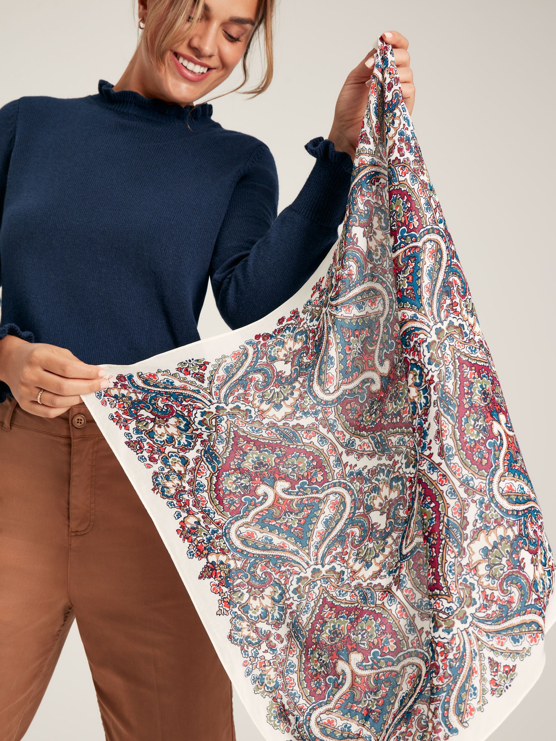 Elsie Pink Square Lightweight Neck Scarf - Image 2 of 6
