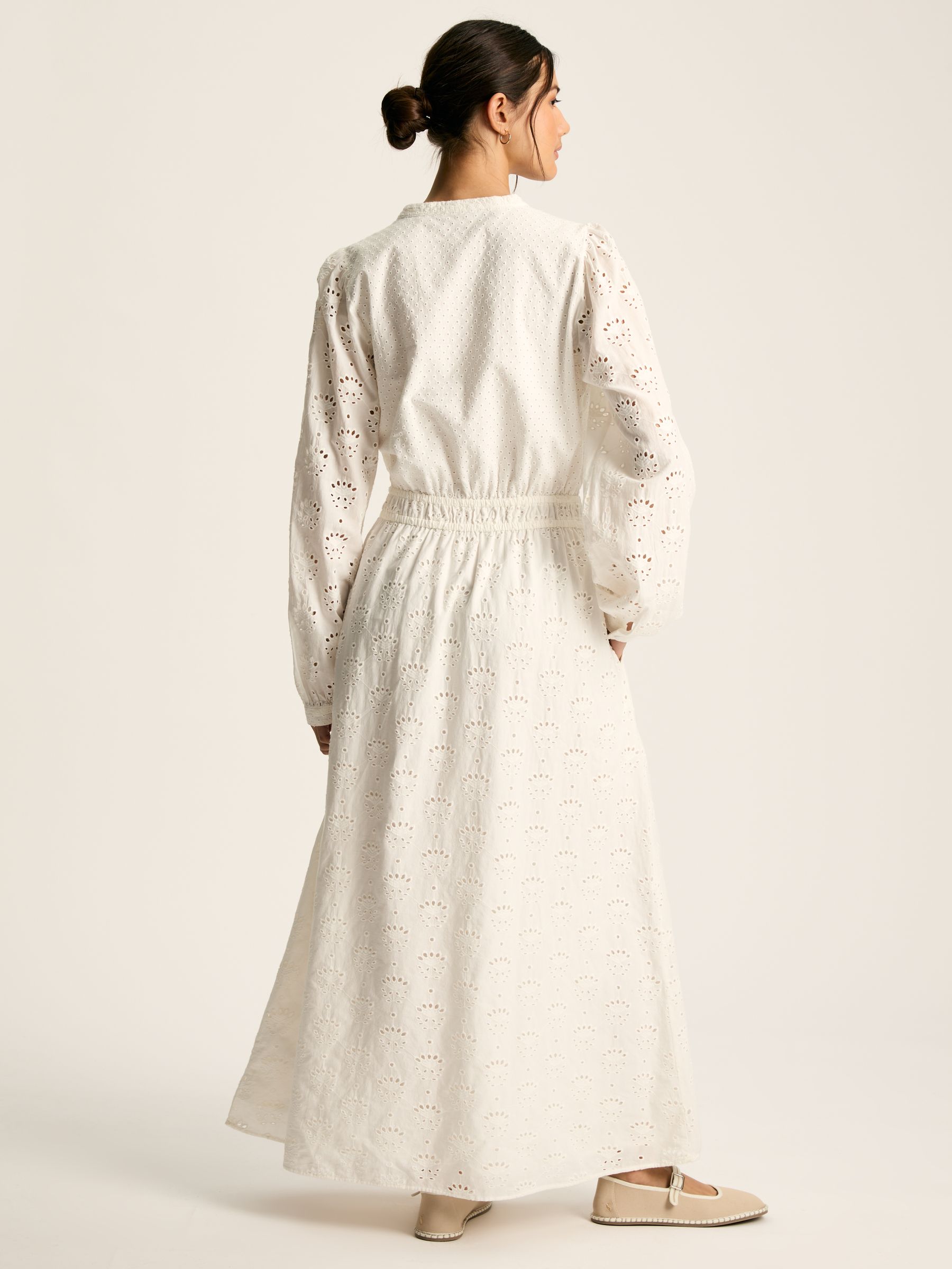 Cassie White Broderie Maxi Dress - Image 2 of 7