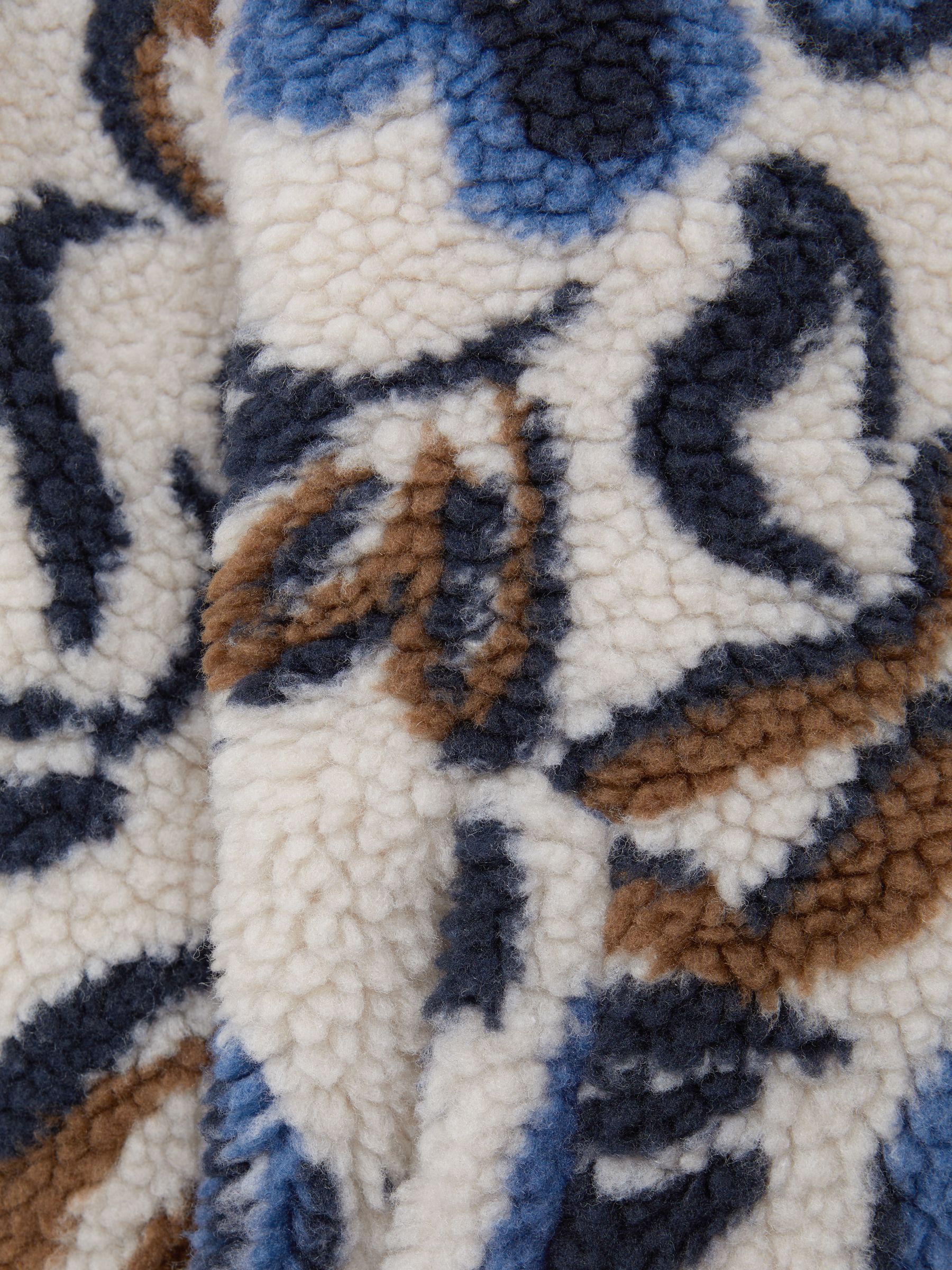 3-9 yrs Relaxed Sherpa Zip-Through Jacket in Ecru Multi - Image 6 of 6