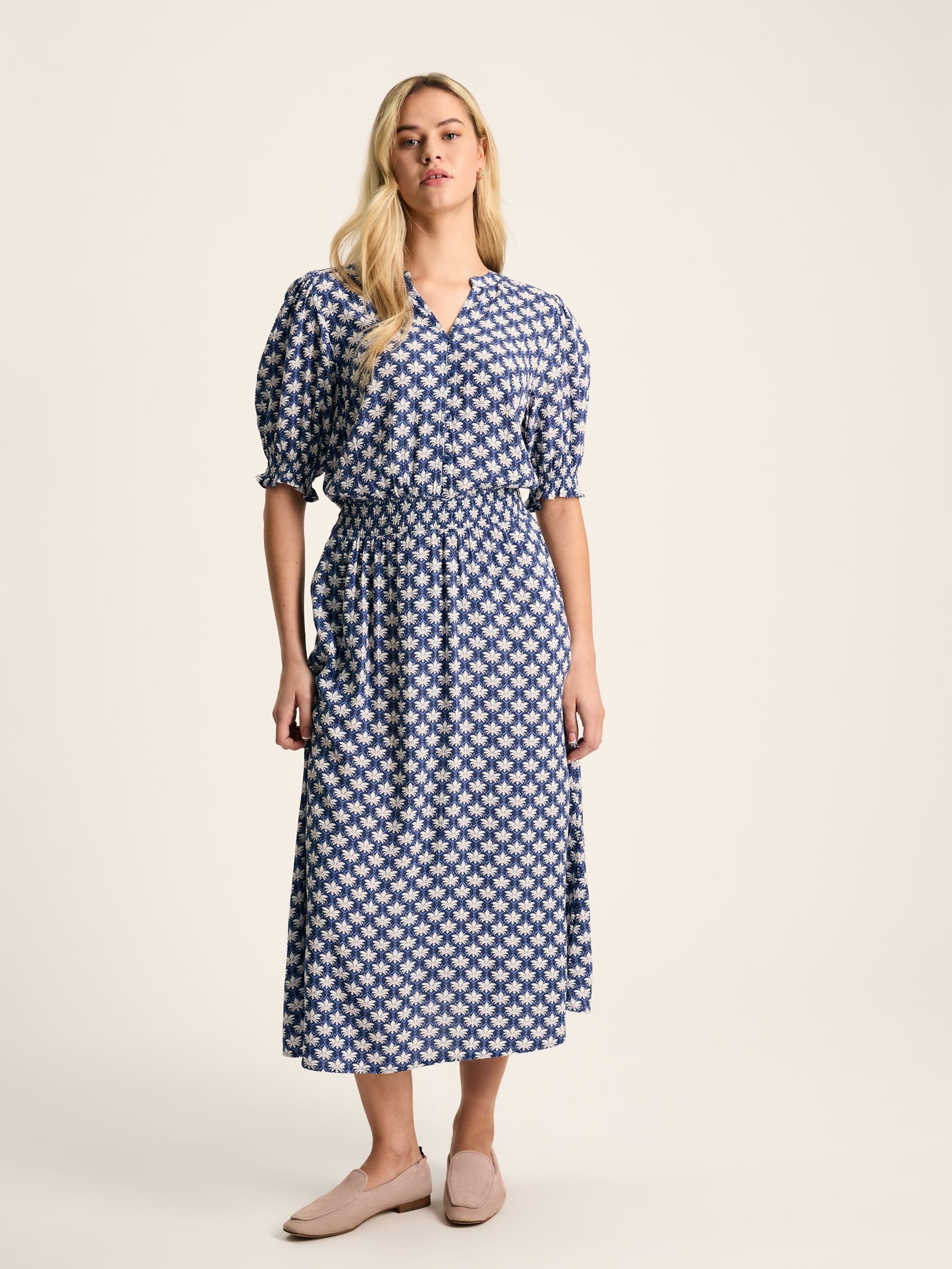Laurie Blue Viscose Midi Dress - Image 1 of 6
